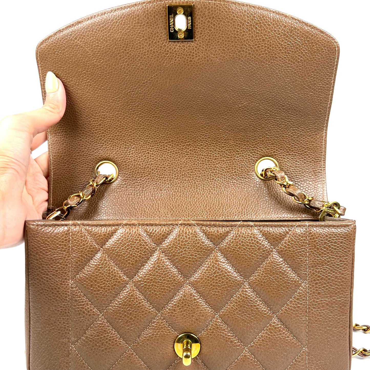 Mikkel, 3 Series Small Brown Taupe Caviar Diana with seal only