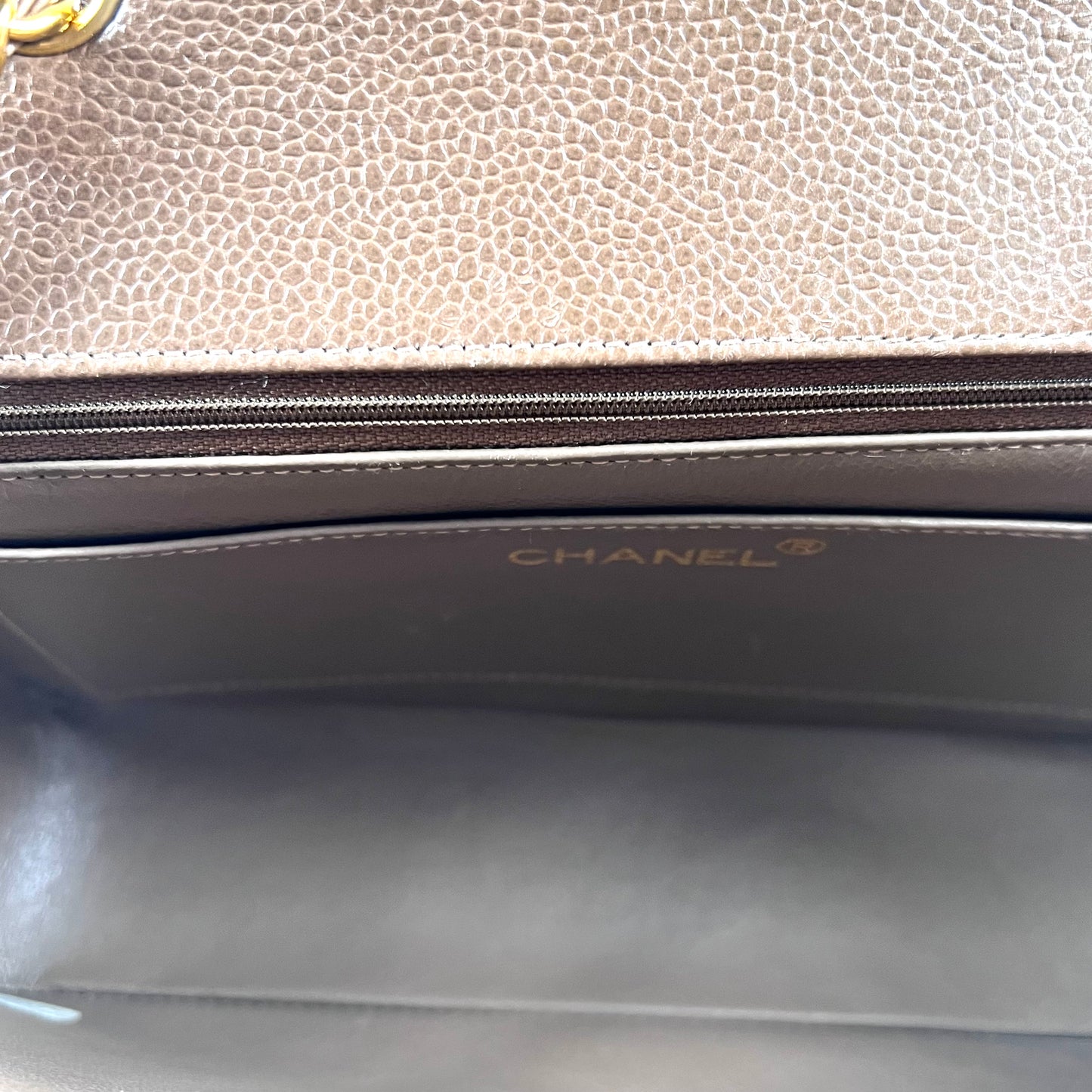 Mikkel, 3 Series Small Brown Taupe Caviar Diana with seal only