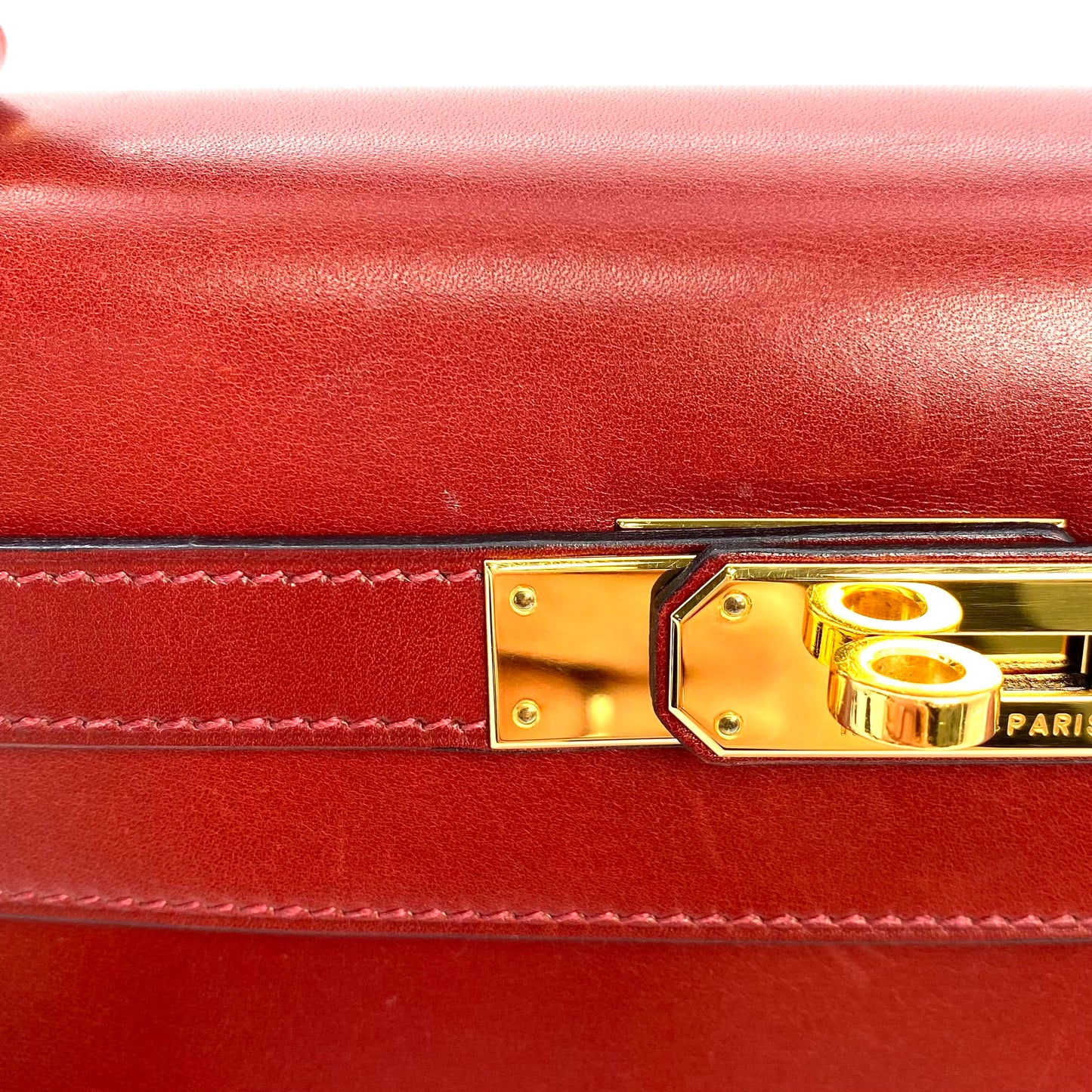 James, 2000 Kelly 32 Retourne Marron Fonce Togo Gold Hardware with stamp □D 2000