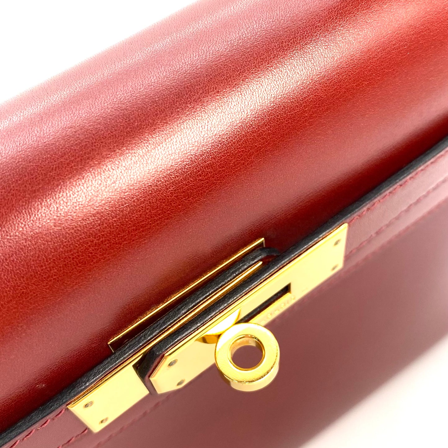 James, 2000 Kelly 32 Retourne Marron Fonce Togo Gold Hardware with stamp □D 2000