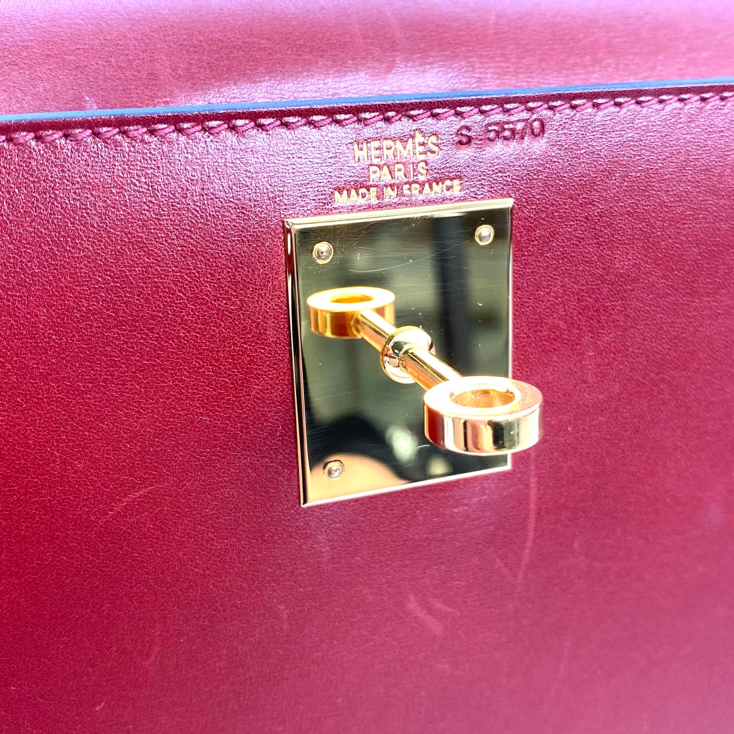 James, 2000 Kelly 32 Retourne Marron Fonce Togo Gold Hardware with stamp □D 2000