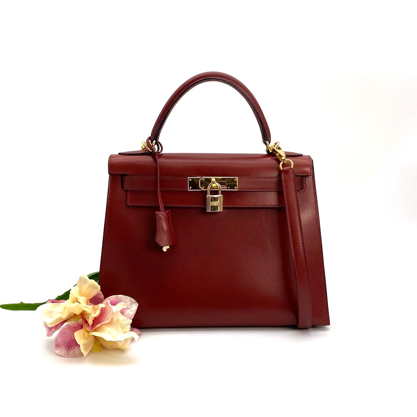 James, 2000 Kelly 32 Retourne Marron Fonce Togo Gold Hardware with stamp □D 2000