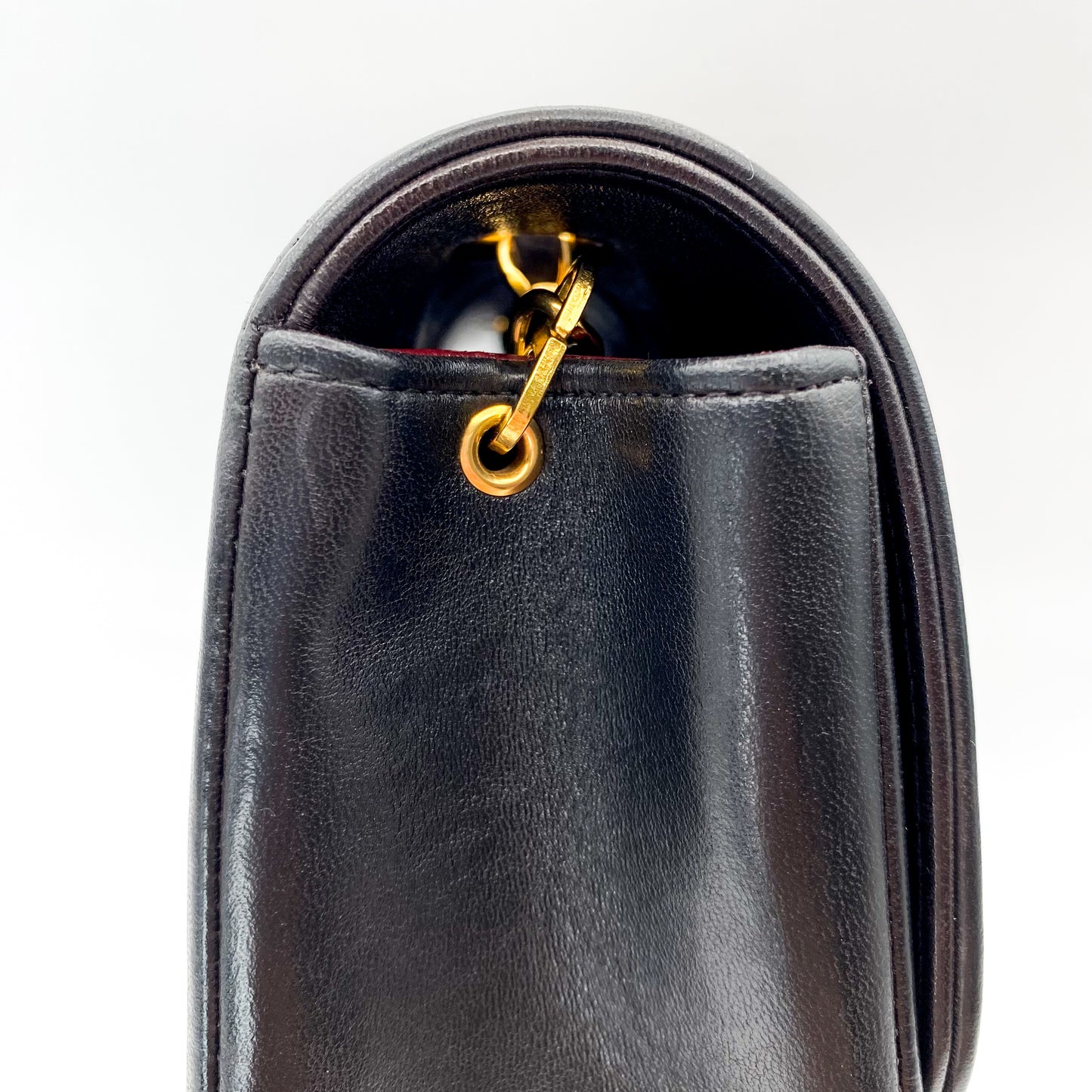 Henrik, Vintage Authentic Chanel 3 series small black lambskin diana with seal only