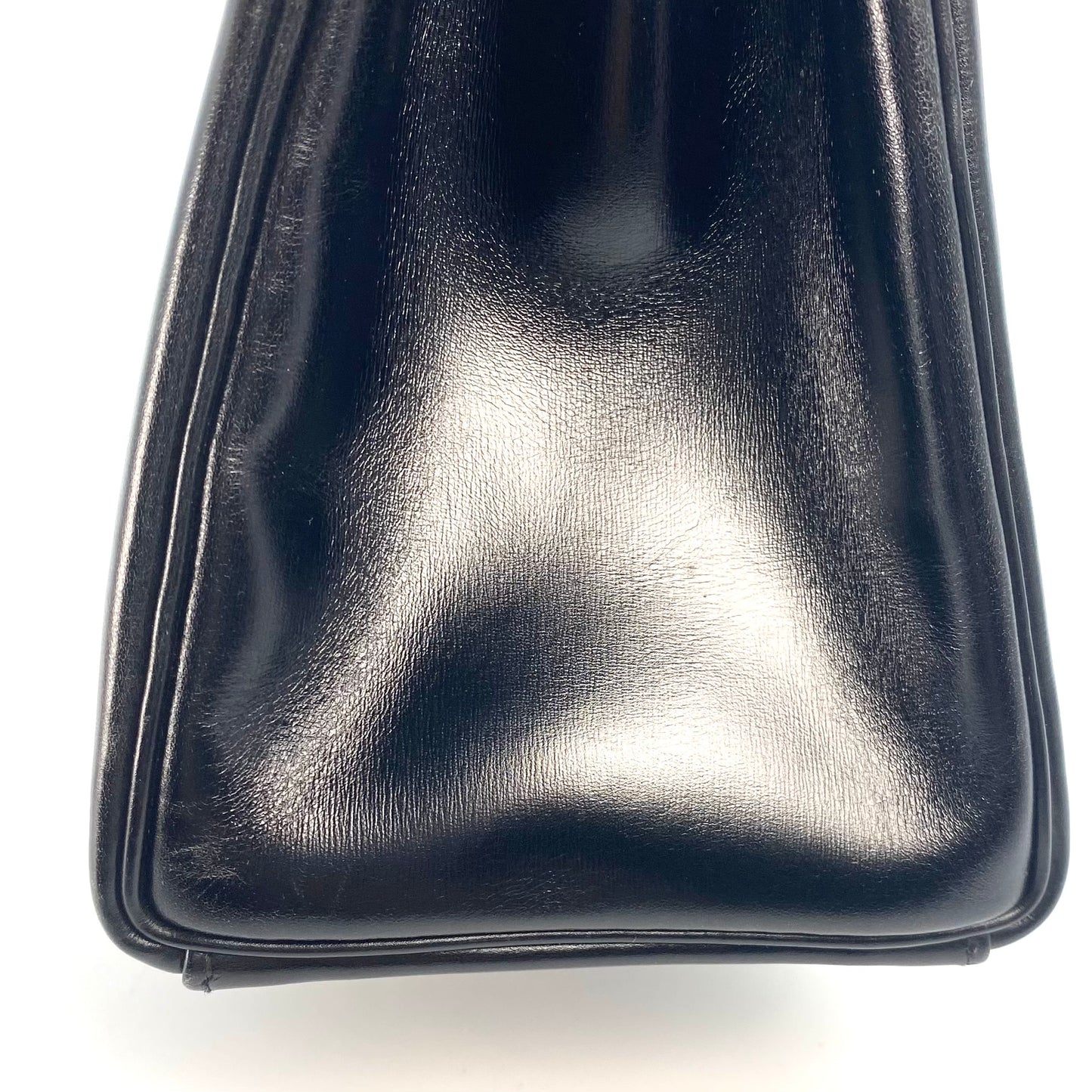 Alza, 1984 Kelly 32 Box Calf Black 2way with stamp 〇N