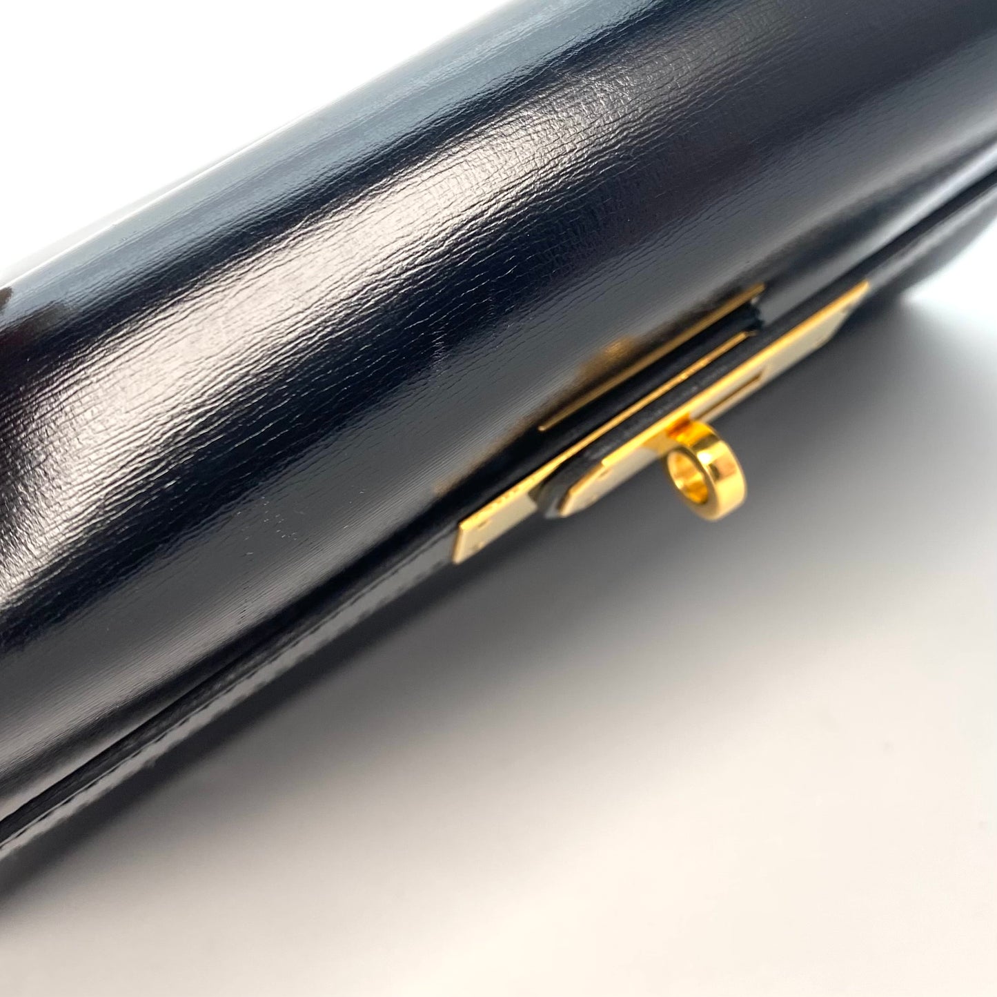 Alza, 1984 Kelly 32 Box Calf Black 2way with stamp 〇N