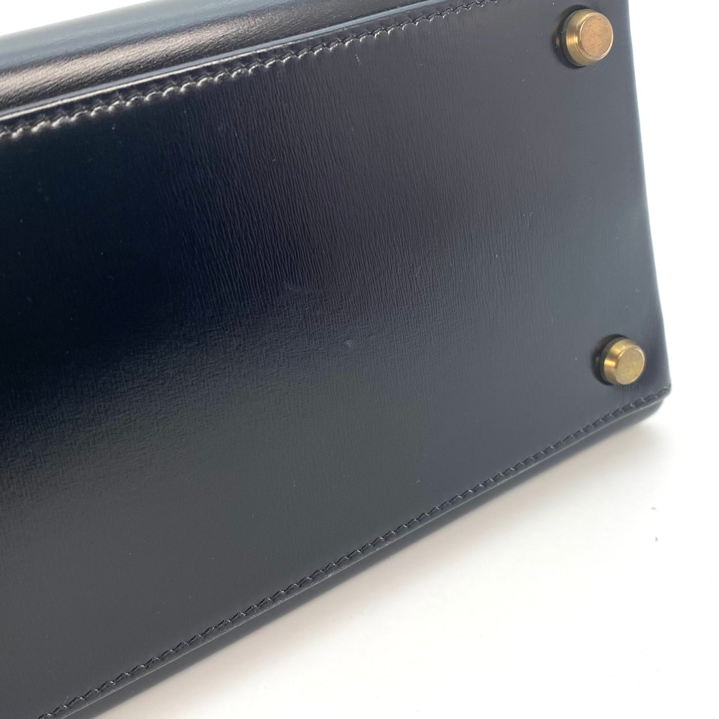 Alza, 1984 Kelly 32 Box Calf Black 2way with stamp 〇N