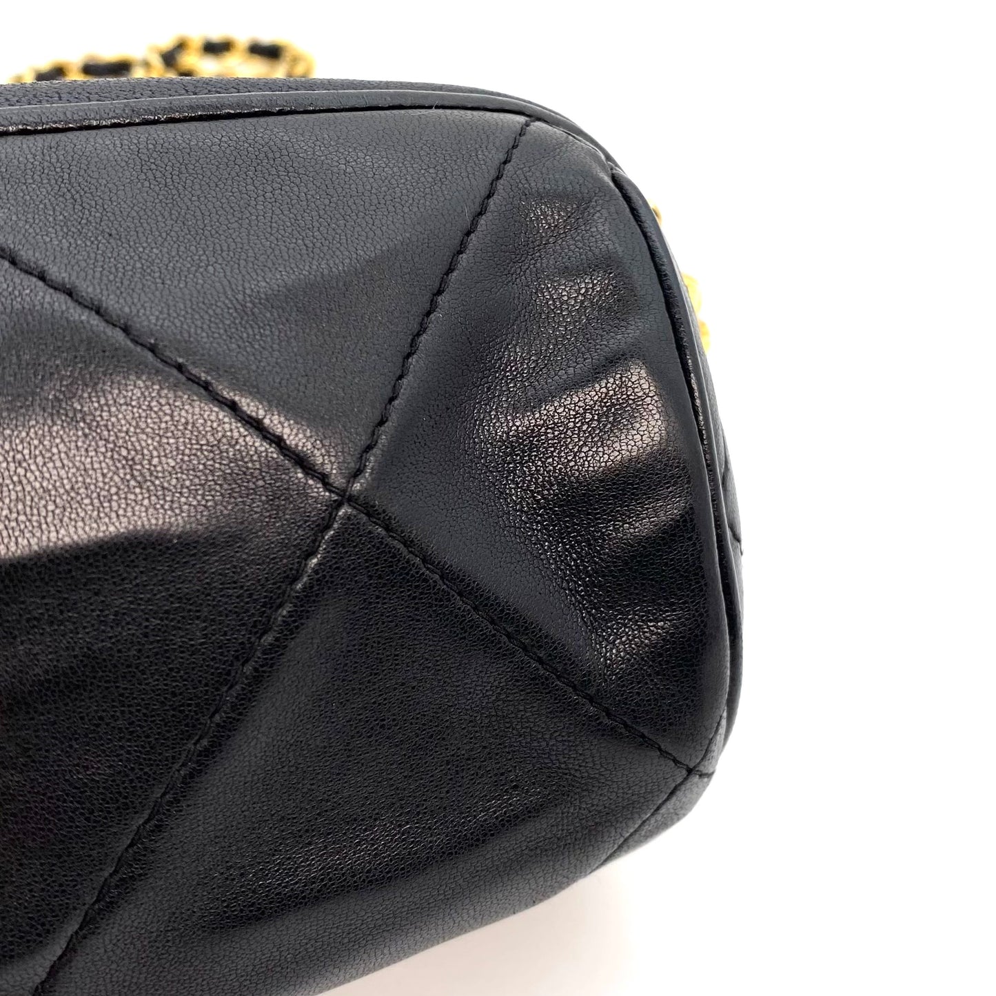 Viora, 0 Series Fringe Black Lambskin "pencil case" with seal only