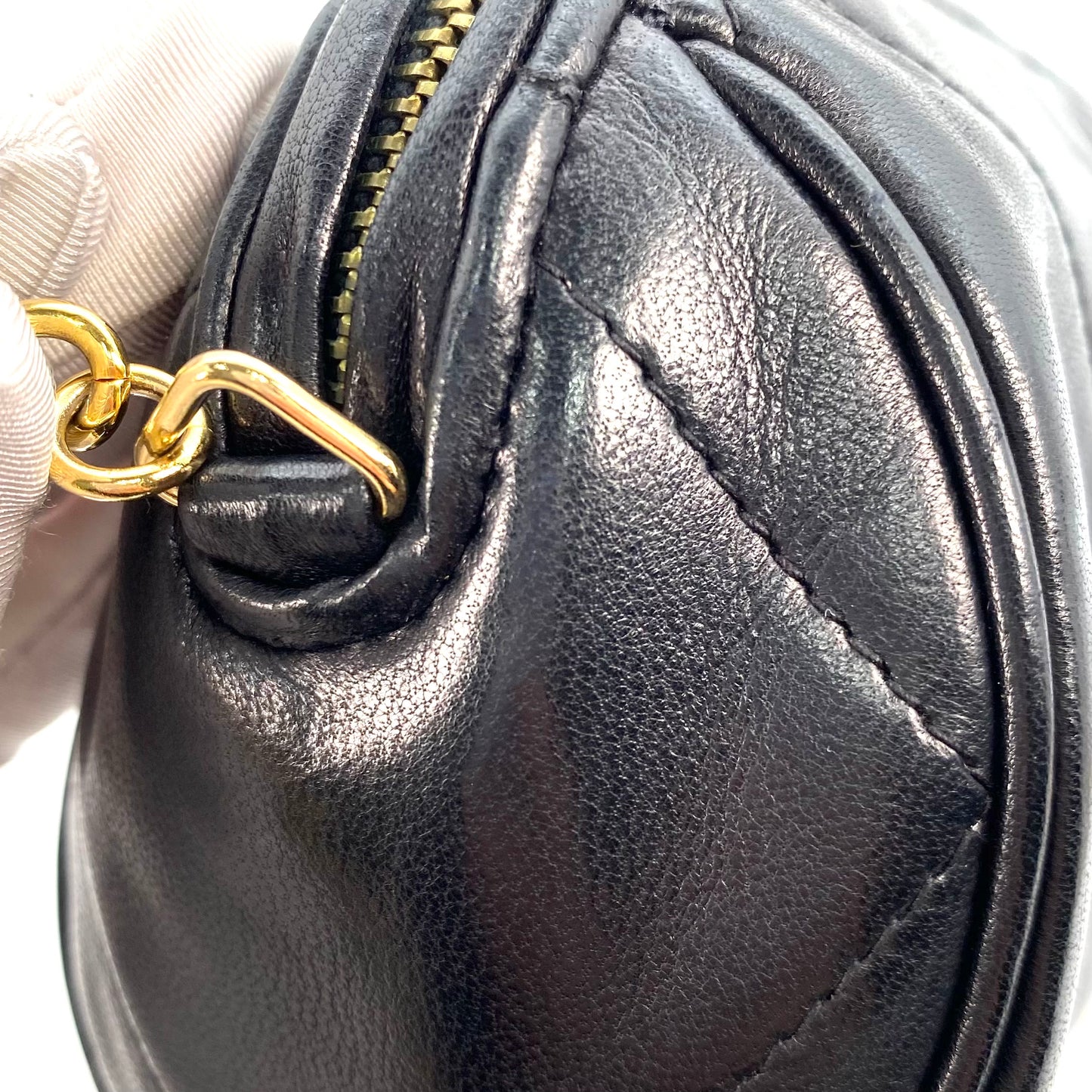 Viora, 0 Series Fringe Black Lambskin "pencil case" with seal only