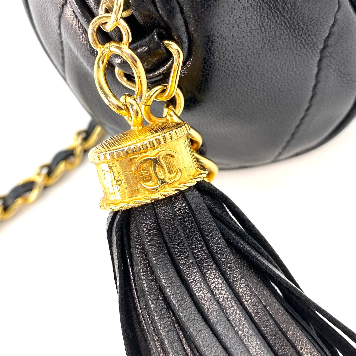 Viora, 0 Series Fringe Black Lambskin "pencil case" with seal only