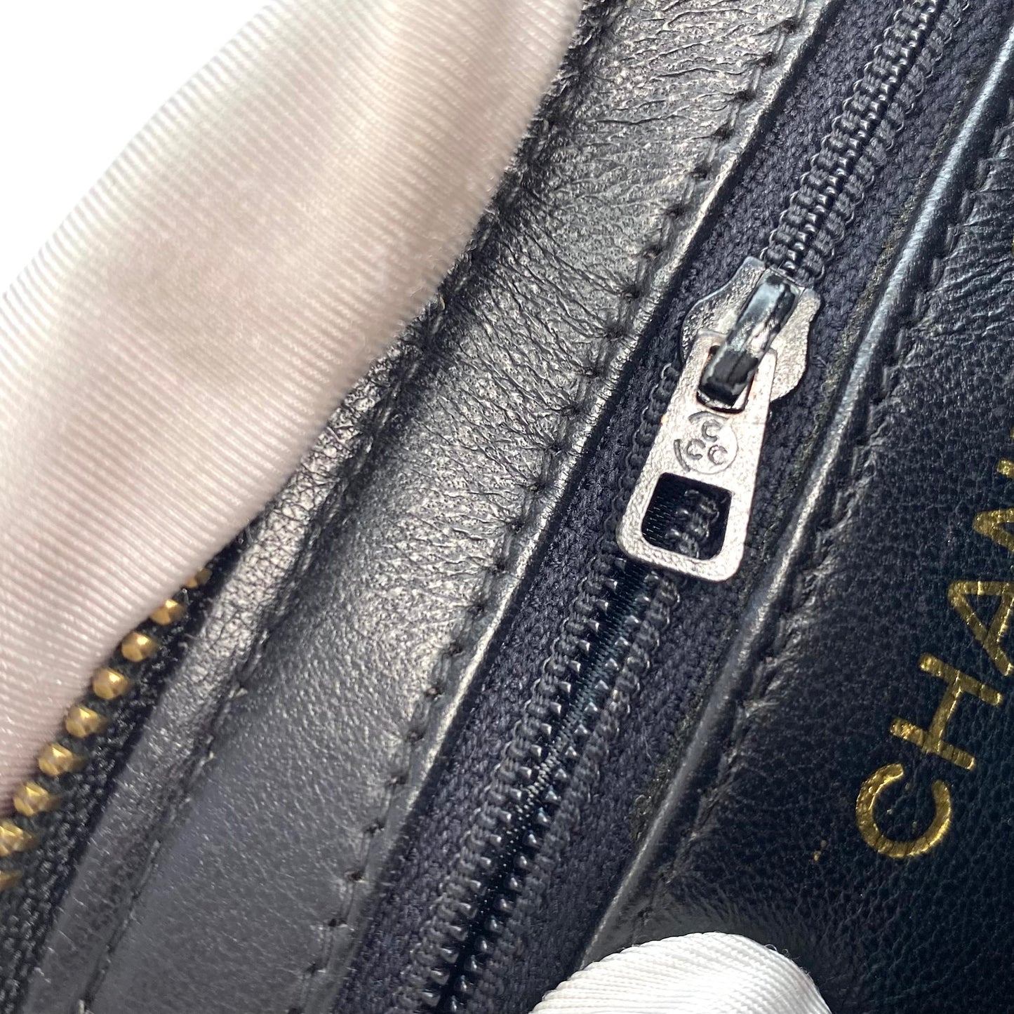Viora, 0 Series Fringe Black Lambskin "pencil case" with seal only