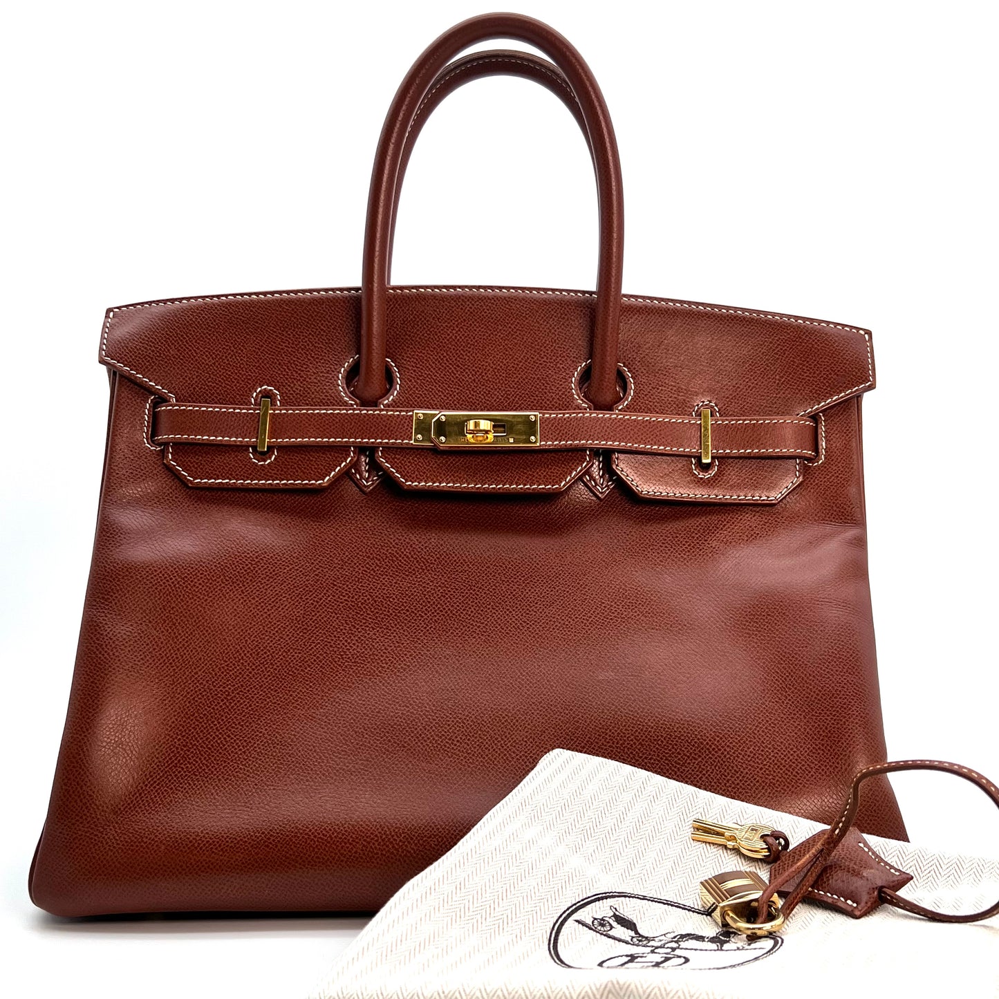 Marlo, 2000 Noisette Lisse Birkin 35 Gold Hardware with stamp □D