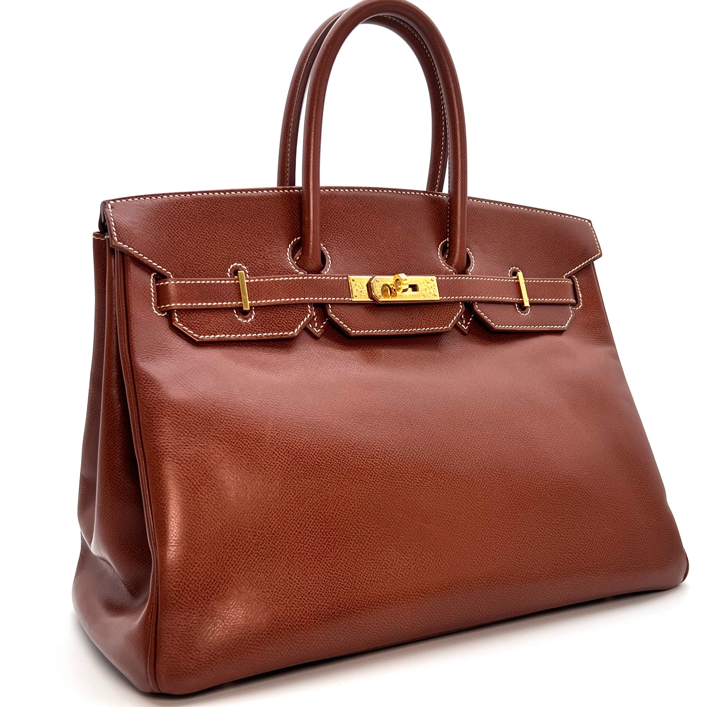 Marlo, 2000 Noisette Lisse Birkin 35 Gold Hardware with stamp □D