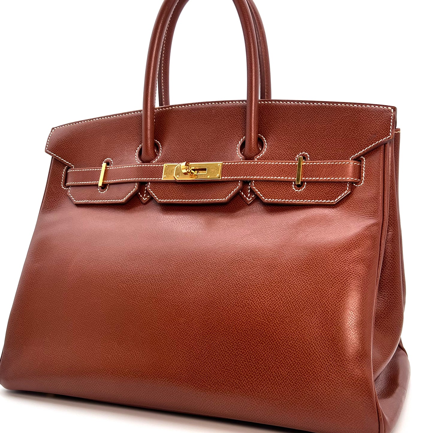 Marlo, 2000 Noisette Lisse Birkin 35 Gold Hardware with stamp □D