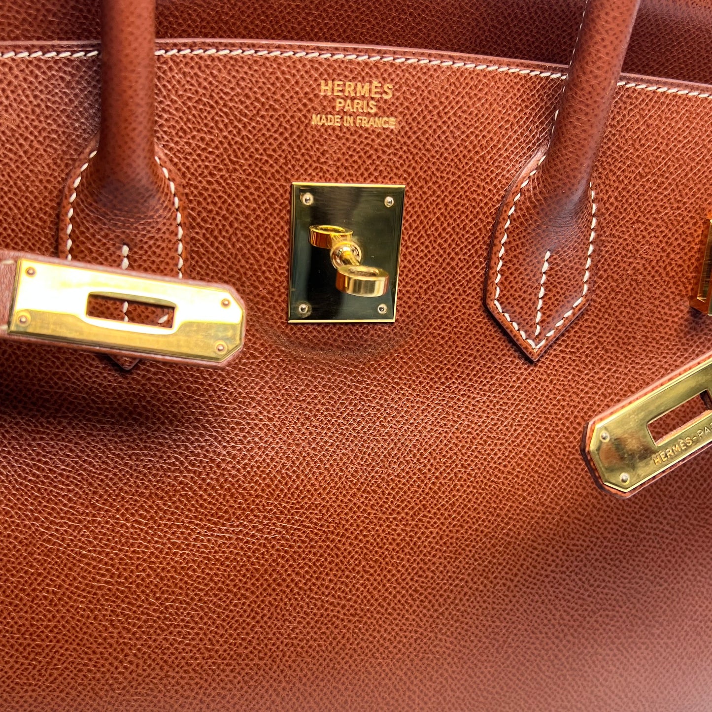 Marlo, 2000 Noisette Lisse Birkin 35 Gold Hardware with stamp □D