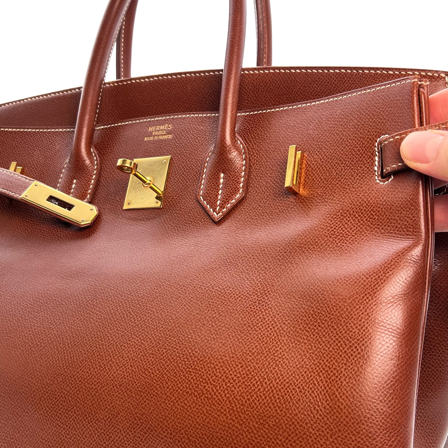 Marlo, 2000 Noisette Lisse Birkin 35 Gold Hardware with stamp □D