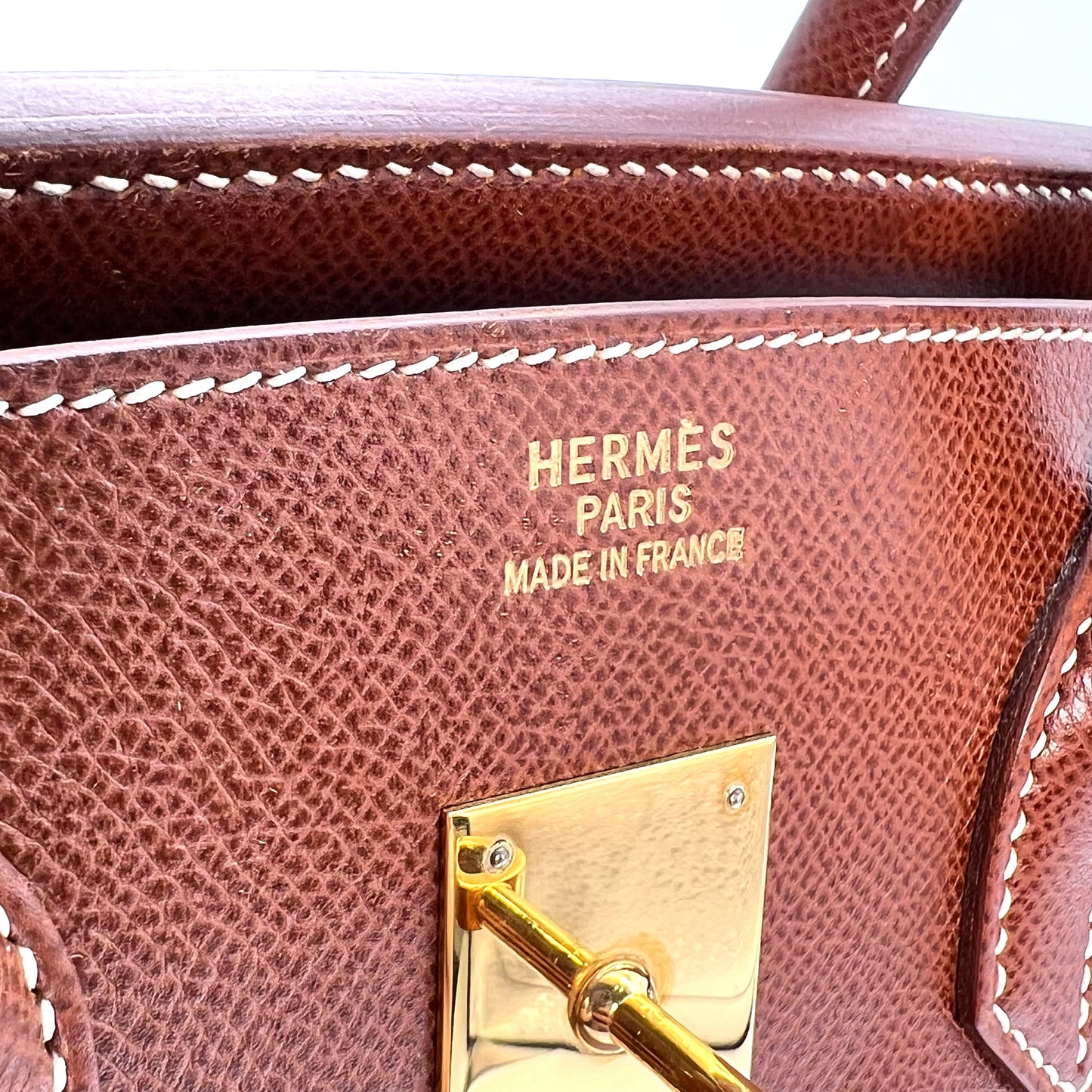 Marlo, 2000 Noisette Lisse Birkin 35 Gold Hardware with stamp □D