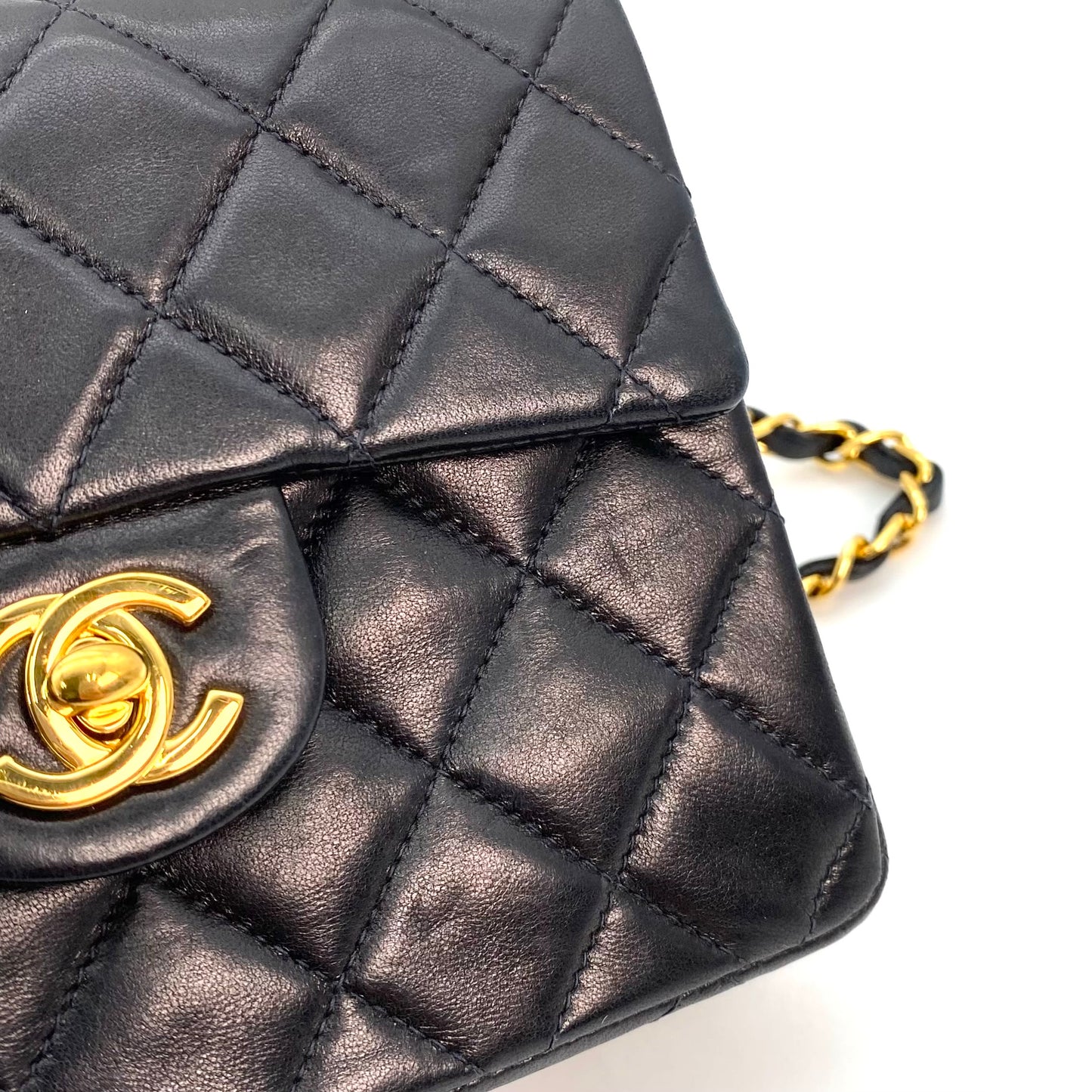 Dhaka, 6 Series Mini Sq17 Black Lambskin with seal and card