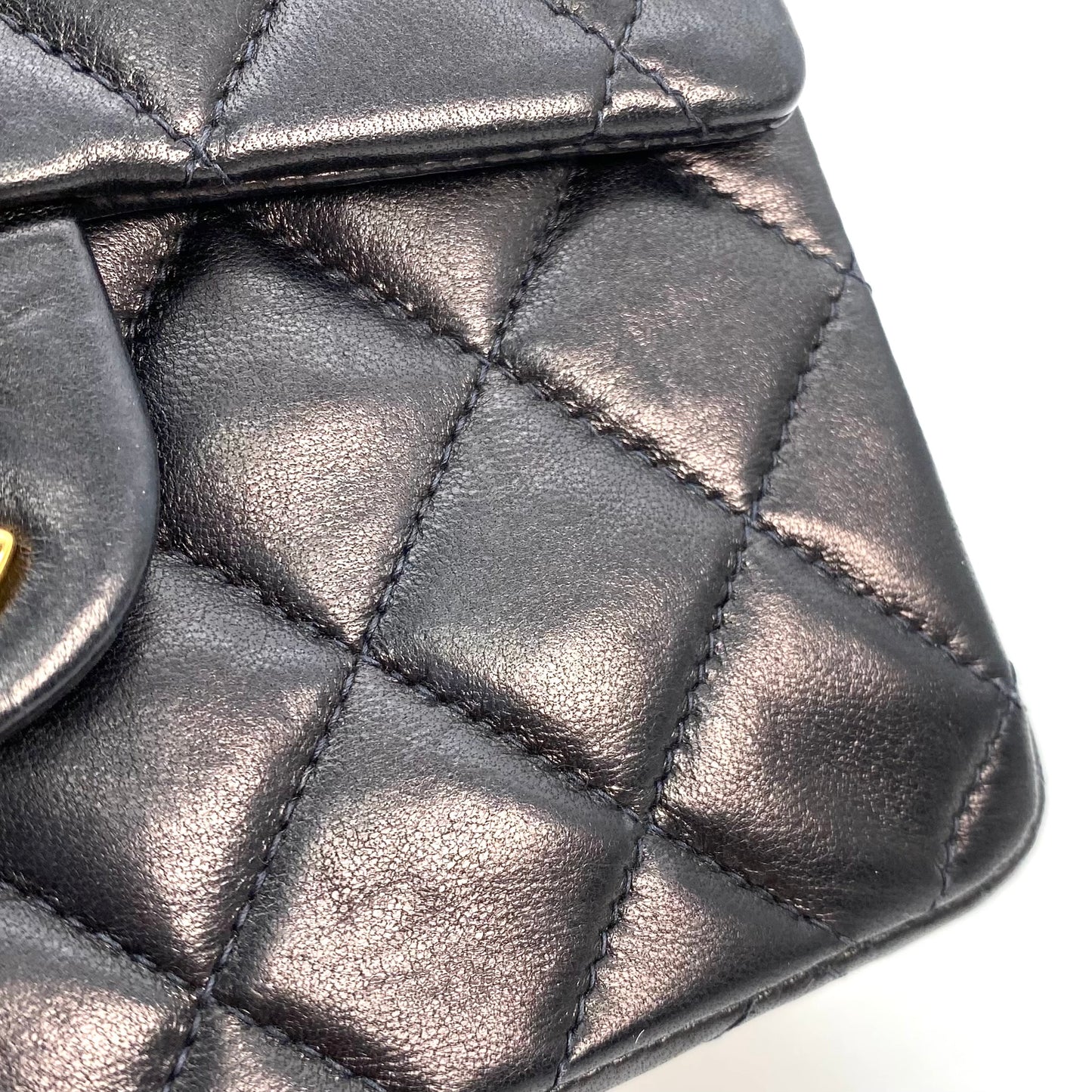 Dhaka, 6 Series Mini Sq17 Black Lambskin with seal and card