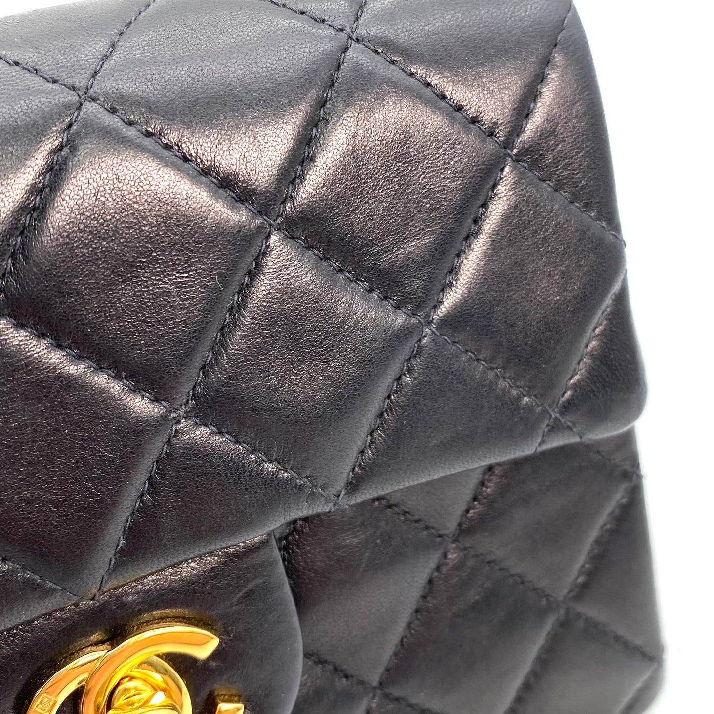 Dhaka, 6 Series Mini Sq17 Black Lambskin with seal and card