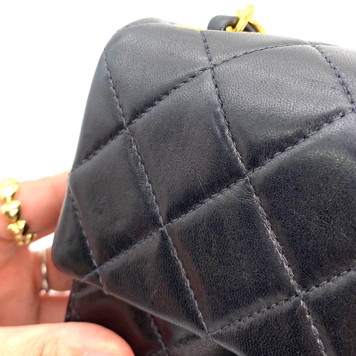 Dhaka, 6 Series Mini Sq17 Black Lambskin with seal and card