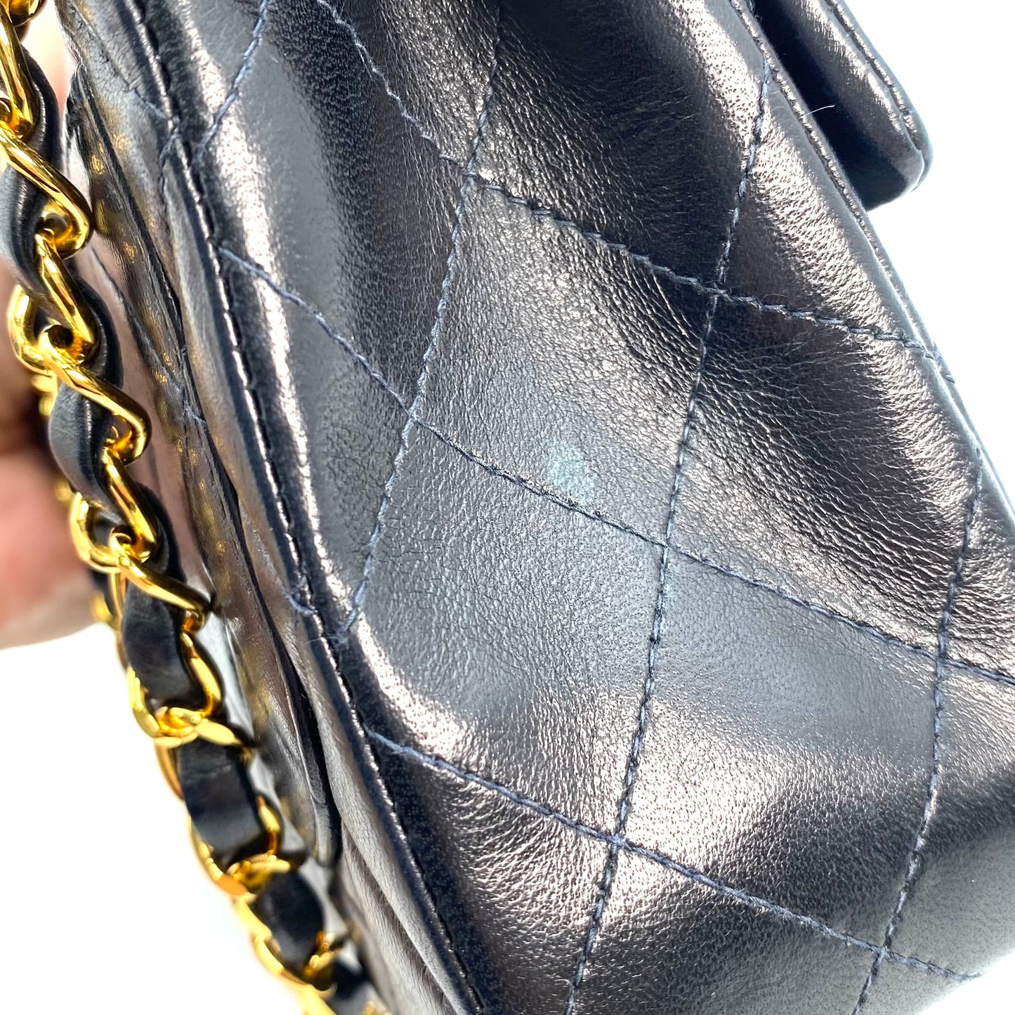 Dhaka, 6 Series Mini Sq17 Black Lambskin with seal and card