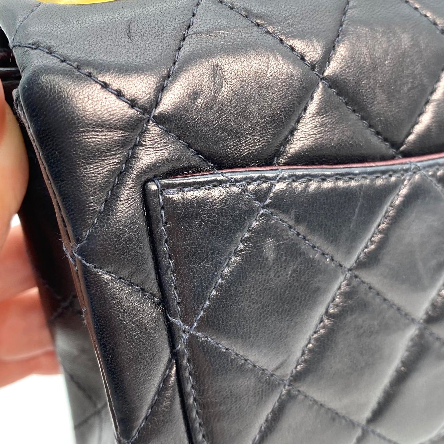 Dhaka, 6 Series Mini Sq17 Black Lambskin with seal and card