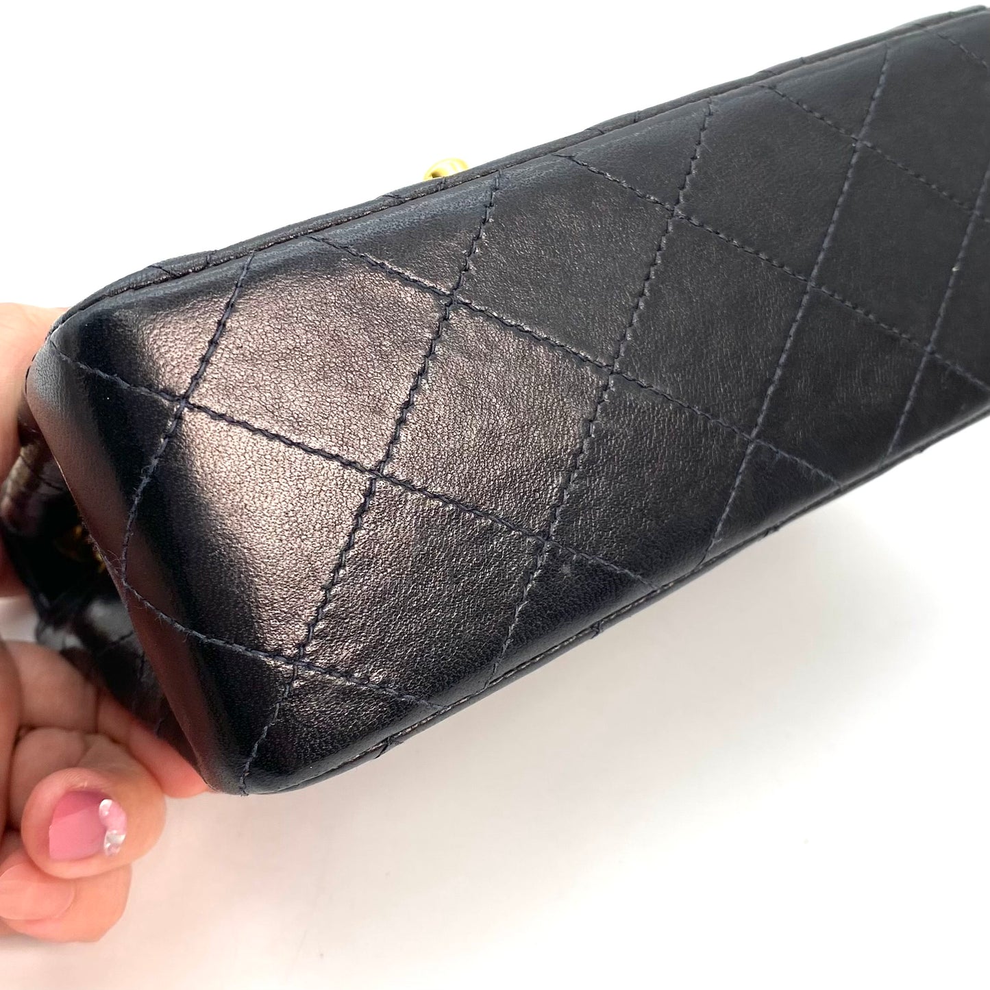 Dhaka, 6 Series Mini Sq17 Black Lambskin with seal and card