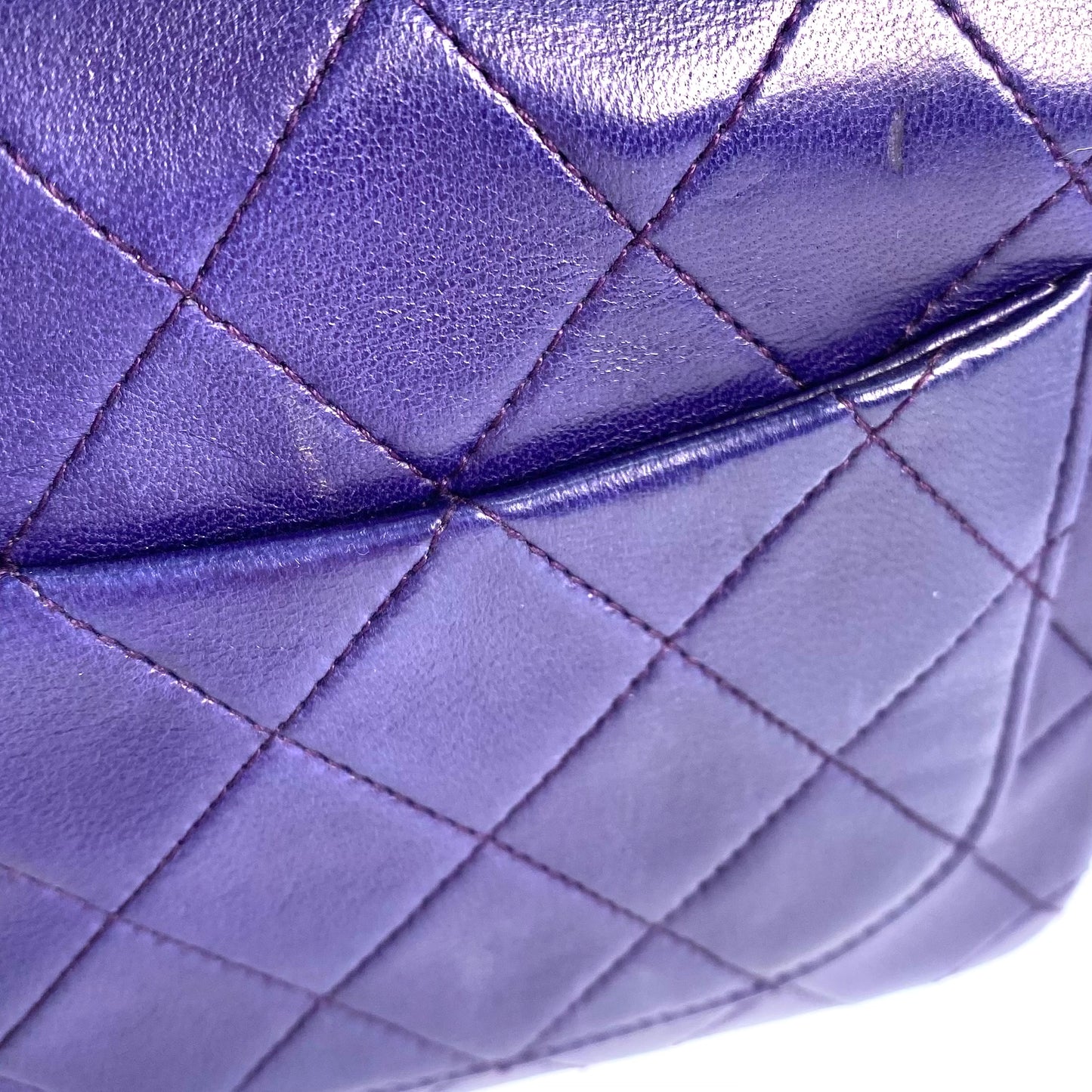 Silas, 0 Series Mini Square 17cm Purple Electric Blue Lambskin with seal and card