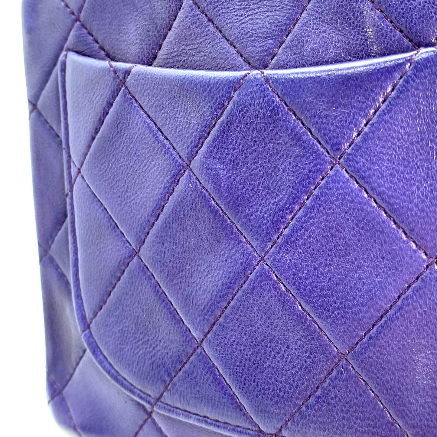 Silas, 0 Series Mini Square 17cm Purple Electric Blue Lambskin with seal and card