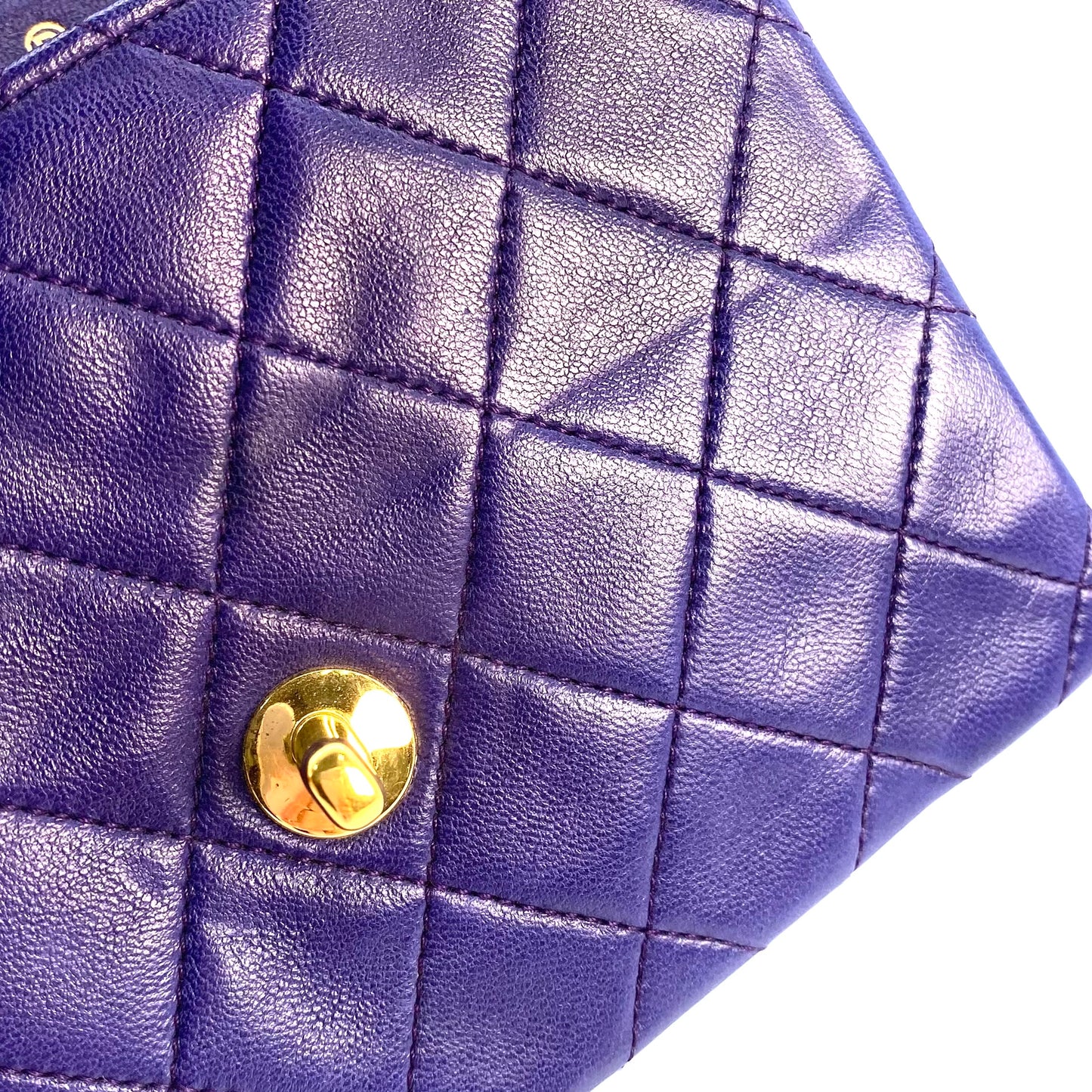 Silas, 0 Series Mini Square 17cm Purple Electric Blue Lambskin with seal and card