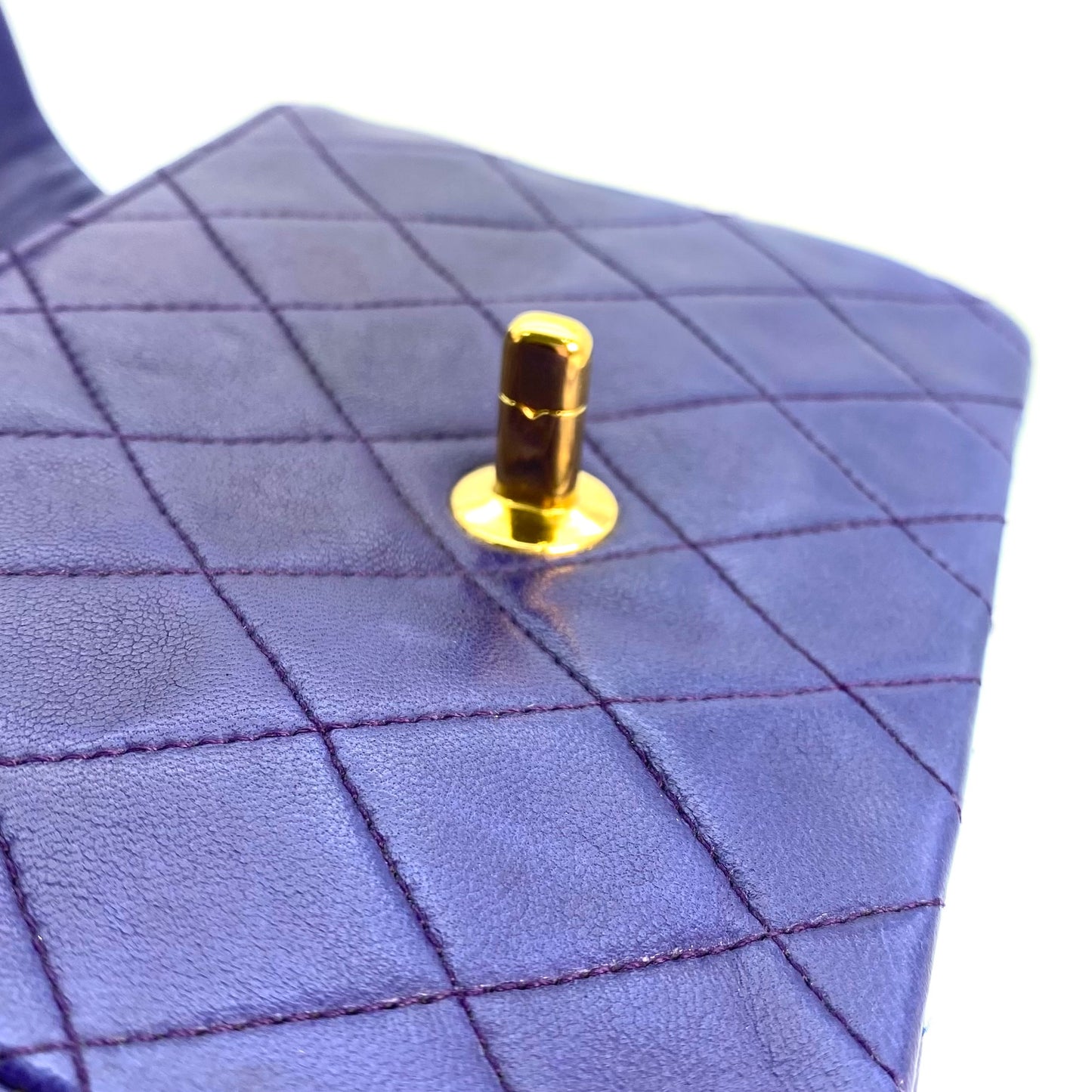 Silas, 0 Series Mini Square 17cm Purple Electric Blue Lambskin with seal and card