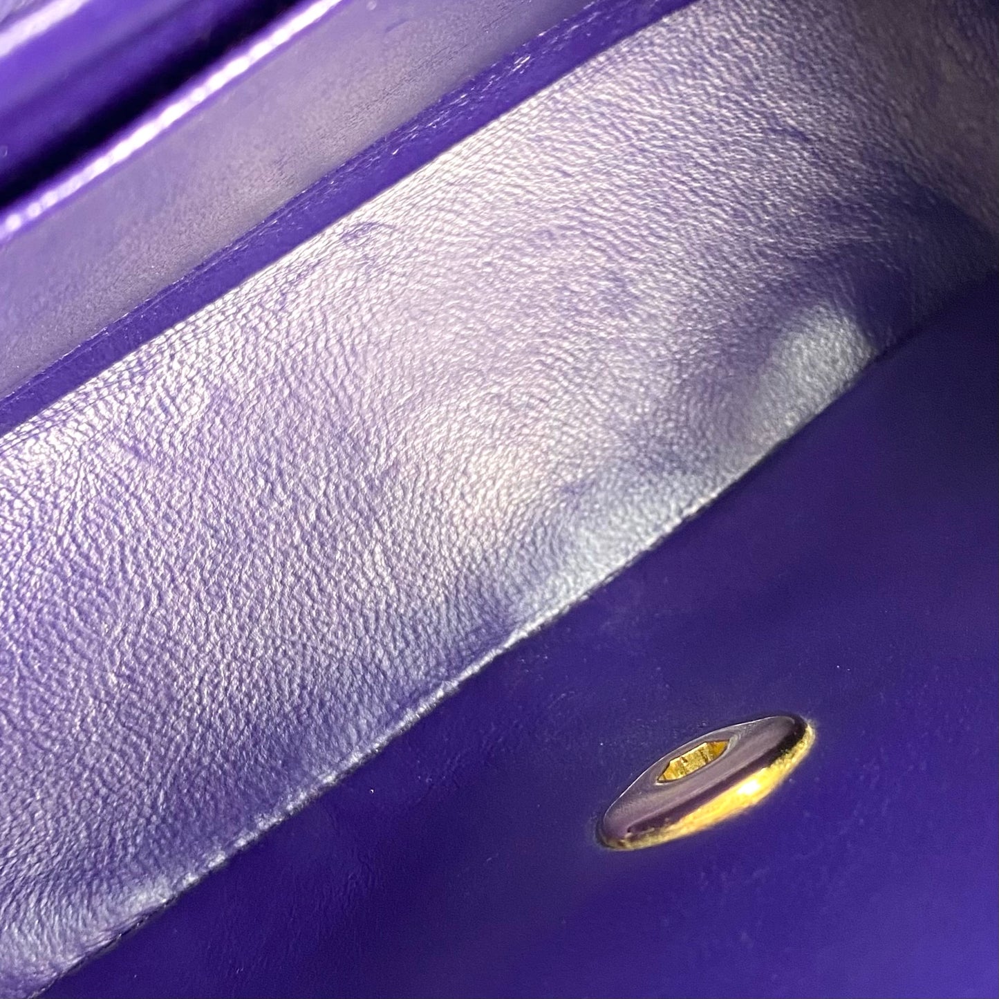 Silas, 0 Series Mini Square 17cm Purple Electric Blue Lambskin with seal and card