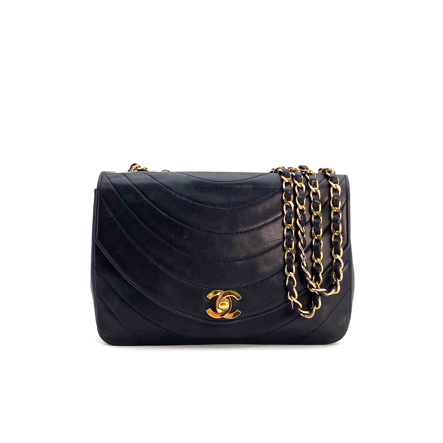 Skylar, 0 Series Wave Stitch Navy Lambskin with seal only