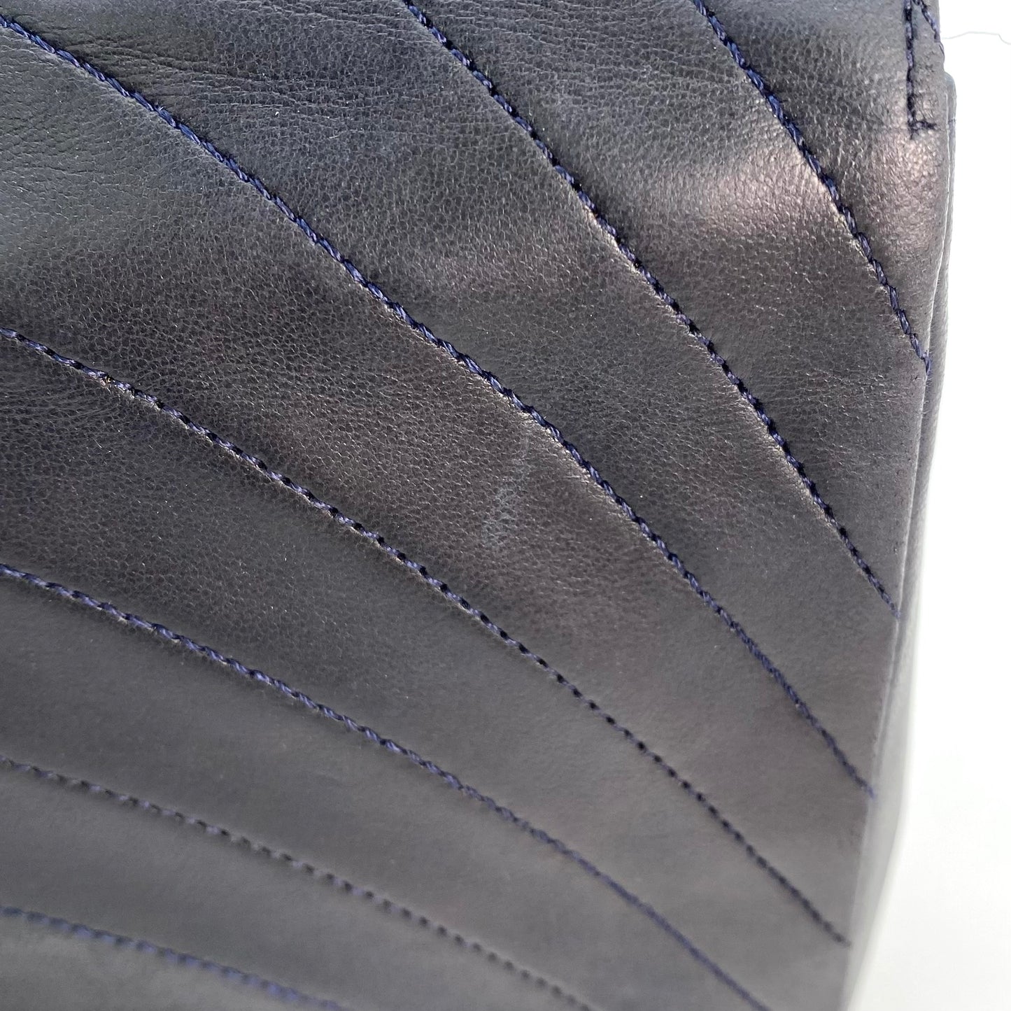 Skylar, 0 Series Wave Stitch Navy Lambskin with seal only