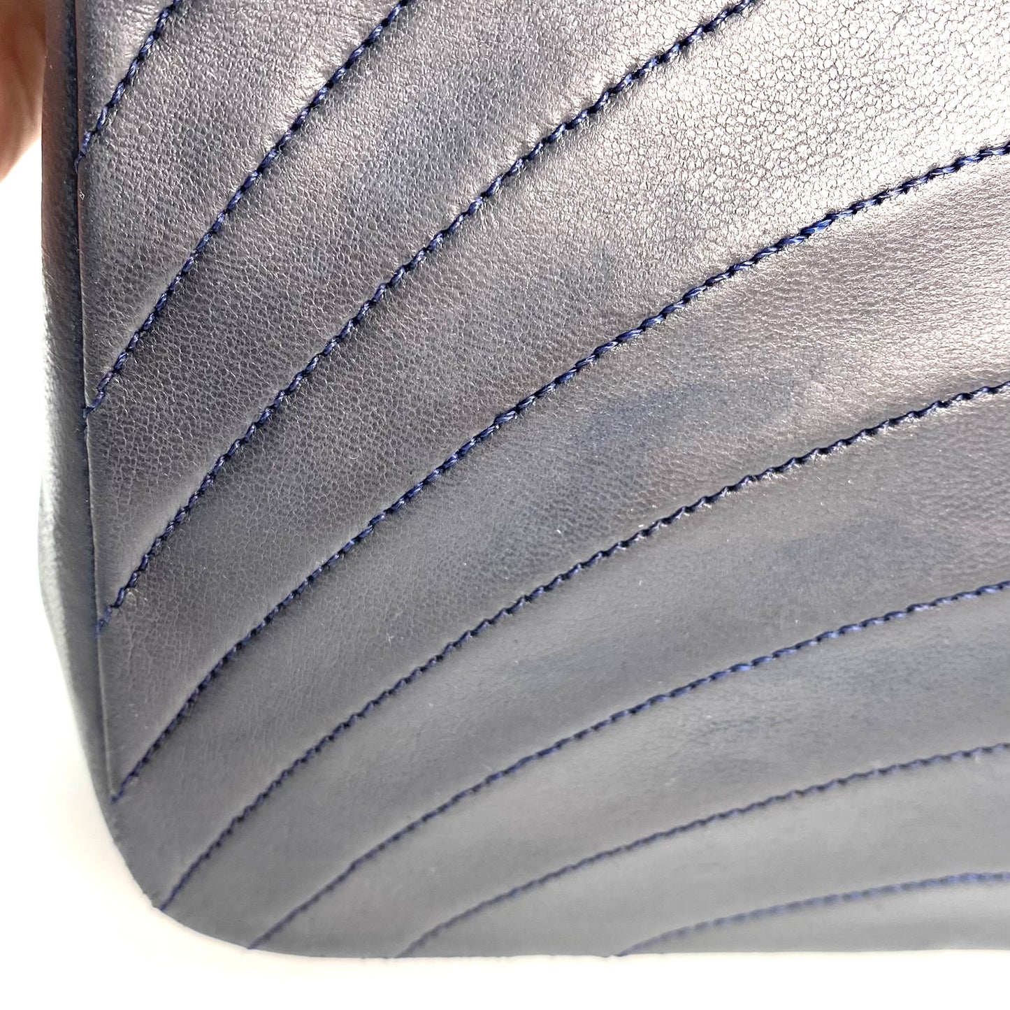 Skylar, 0 Series Wave Stitch Navy Lambskin with seal only