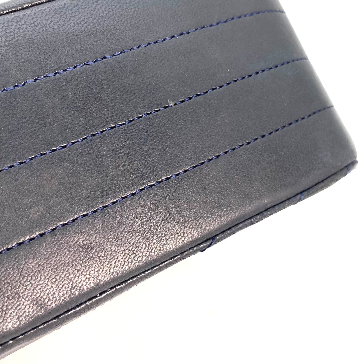 Skylar, 0 Series Wave Stitch Navy Lambskin with seal only