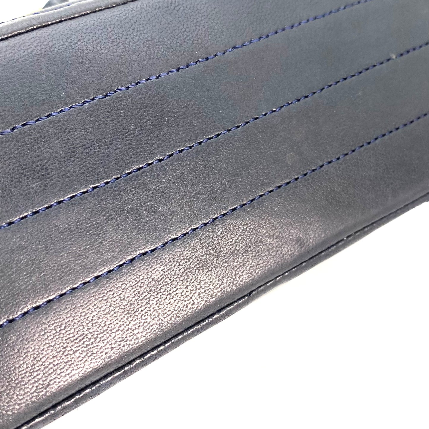 Skylar, 0 Series Wave Stitch Navy Lambskin with seal only