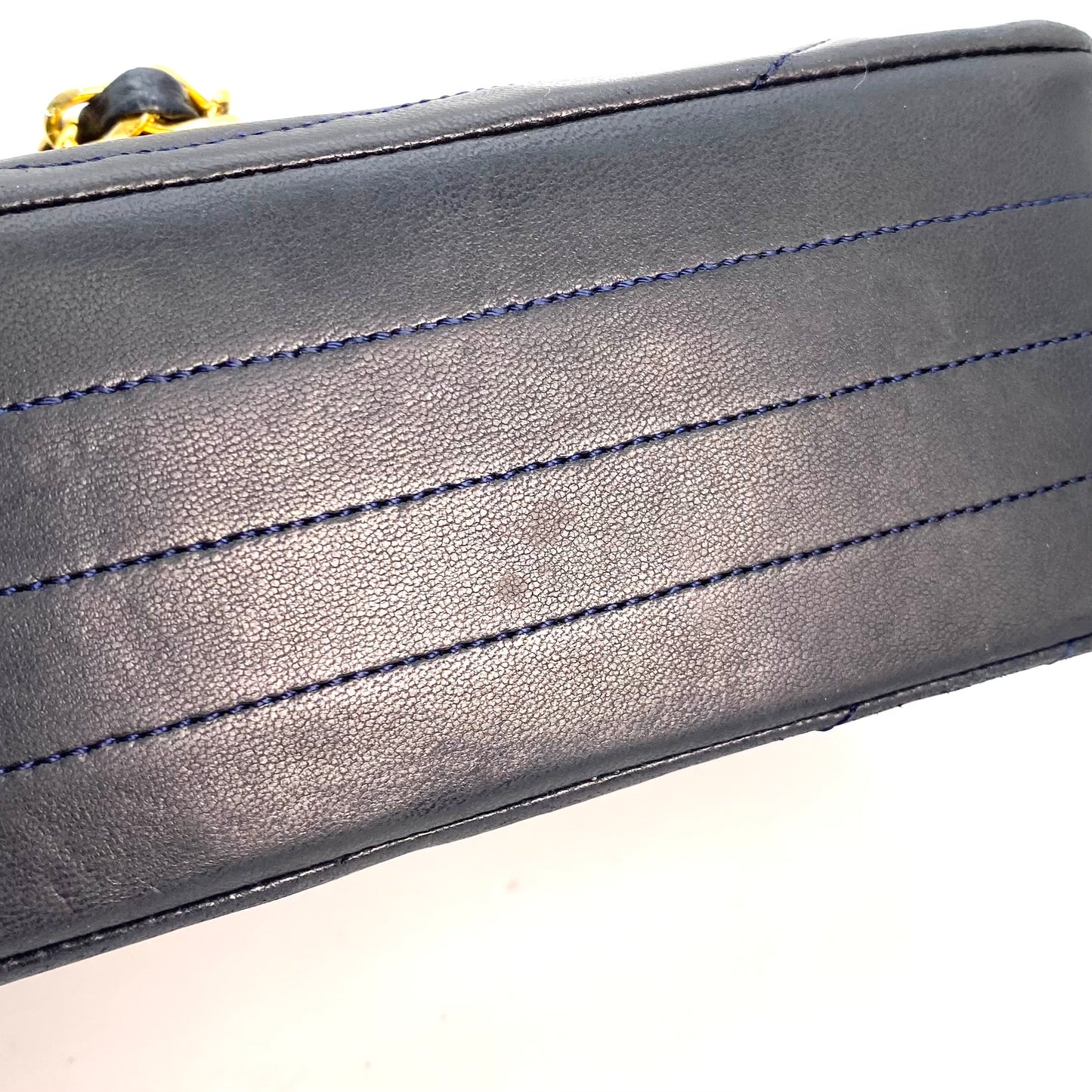 Skylar, 0 Series Wave Stitch Navy Lambskin with seal only