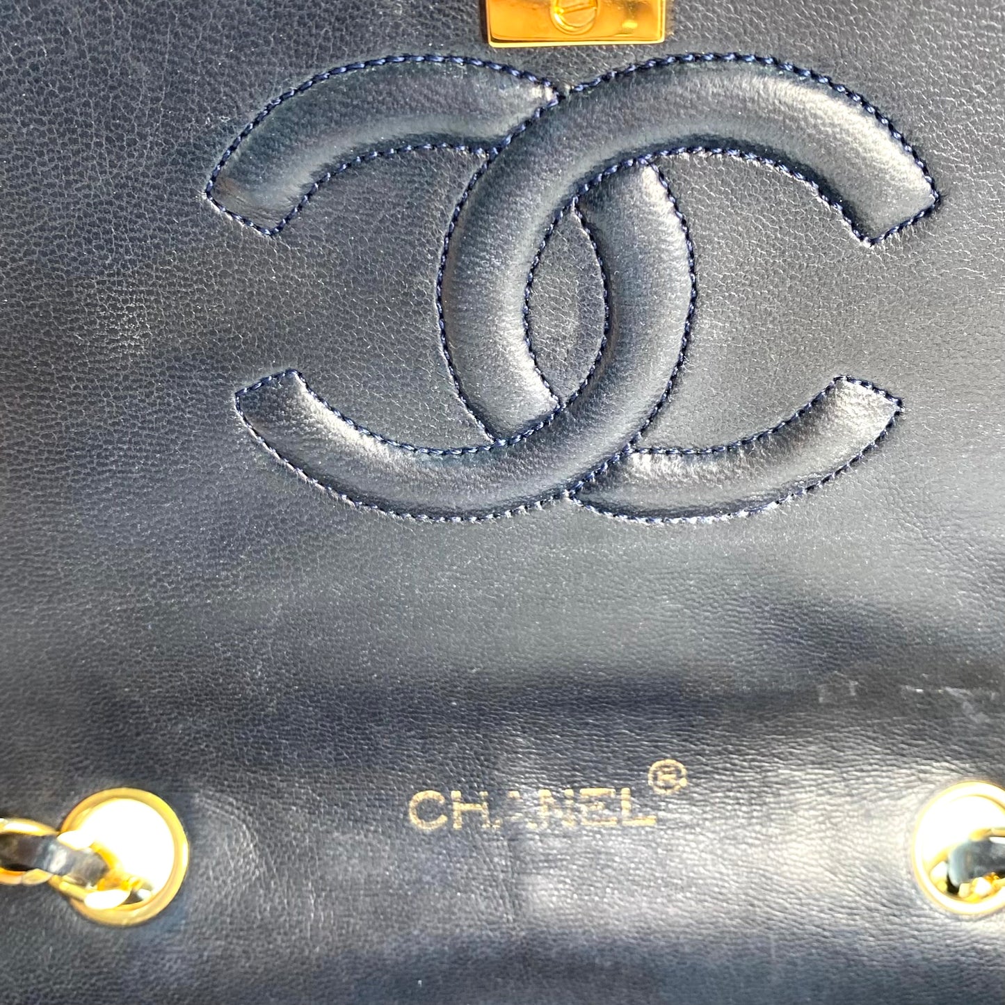 Skylar, 0 Series Wave Stitch Navy Lambskin with seal only