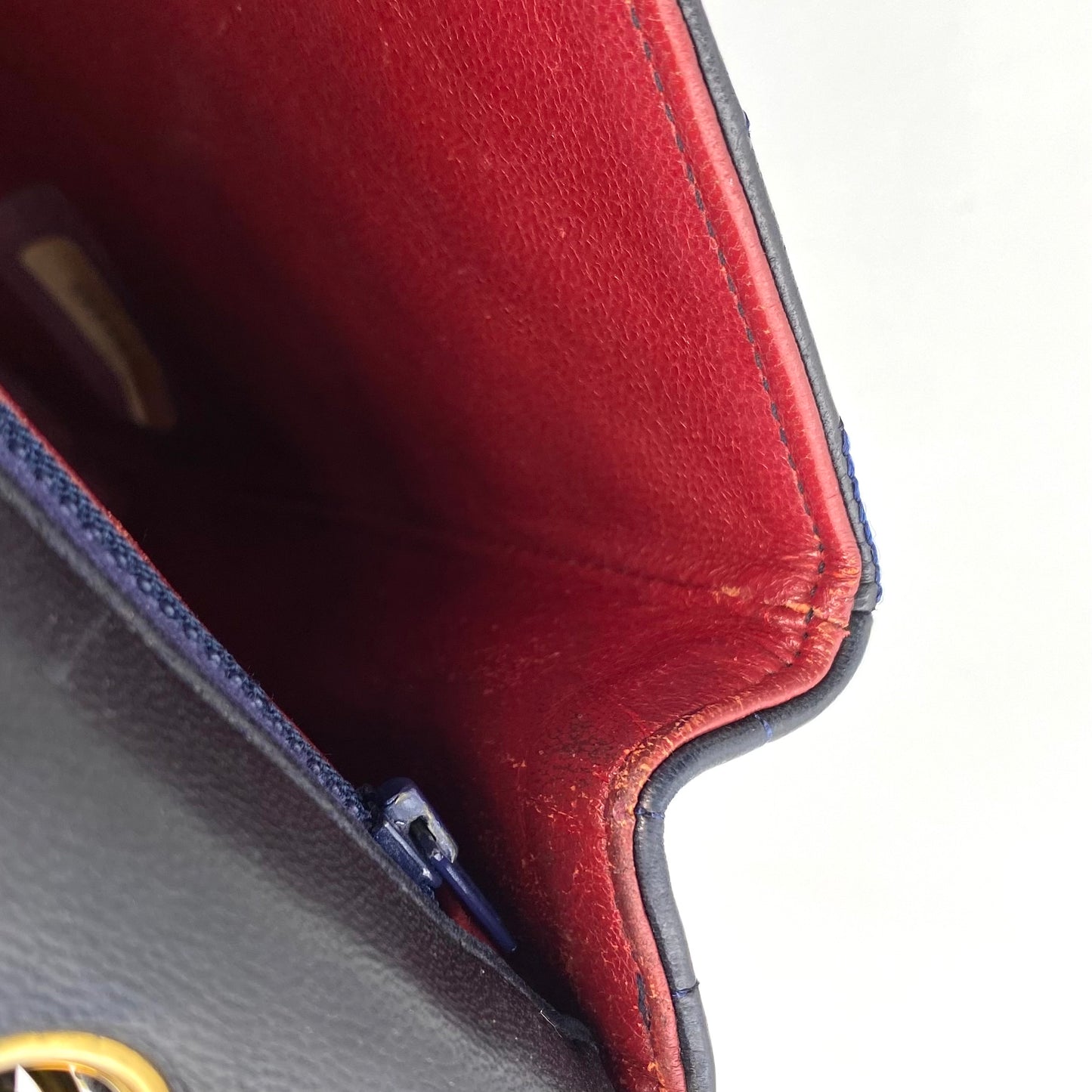 Skylar, 0 Series Wave Stitch Navy Lambskin with seal only