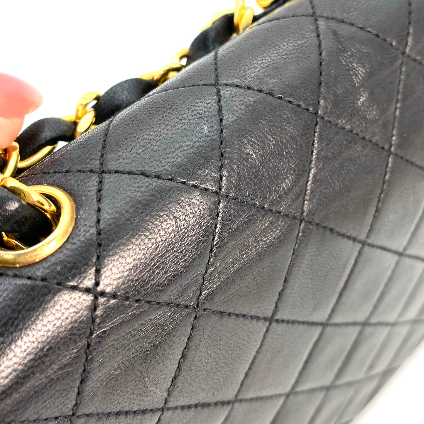 Veza, 0 Series Semi Circle Flap Black Lambskin with seal only