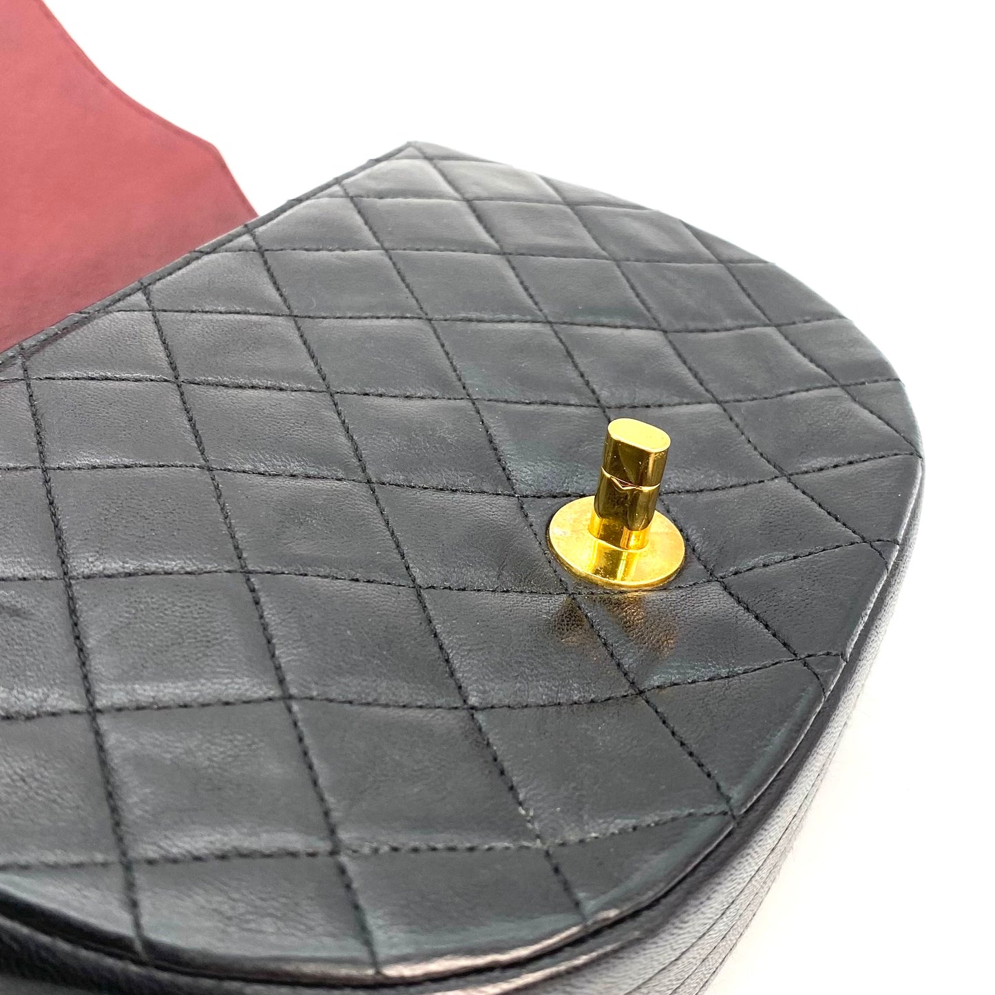 Veza, 0 Series Semi Circle Flap Black Lambskin with seal only