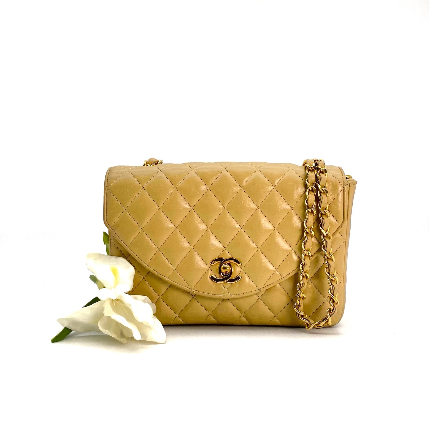 Axel, 0 Series Half Moon Beige Lambskin with seal and card