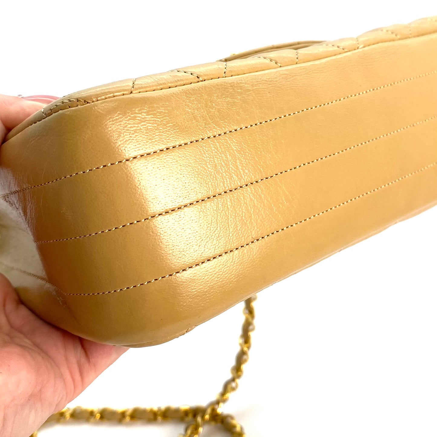 Axel, 0 Series Half Moon Beige Lambskin with seal and card