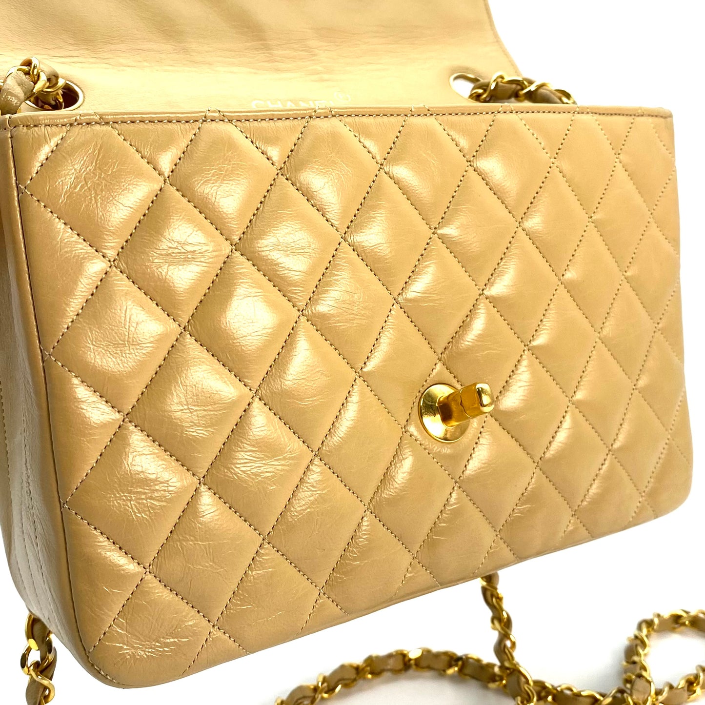 Axel, 0 Series Half Moon Beige Lambskin with seal and card