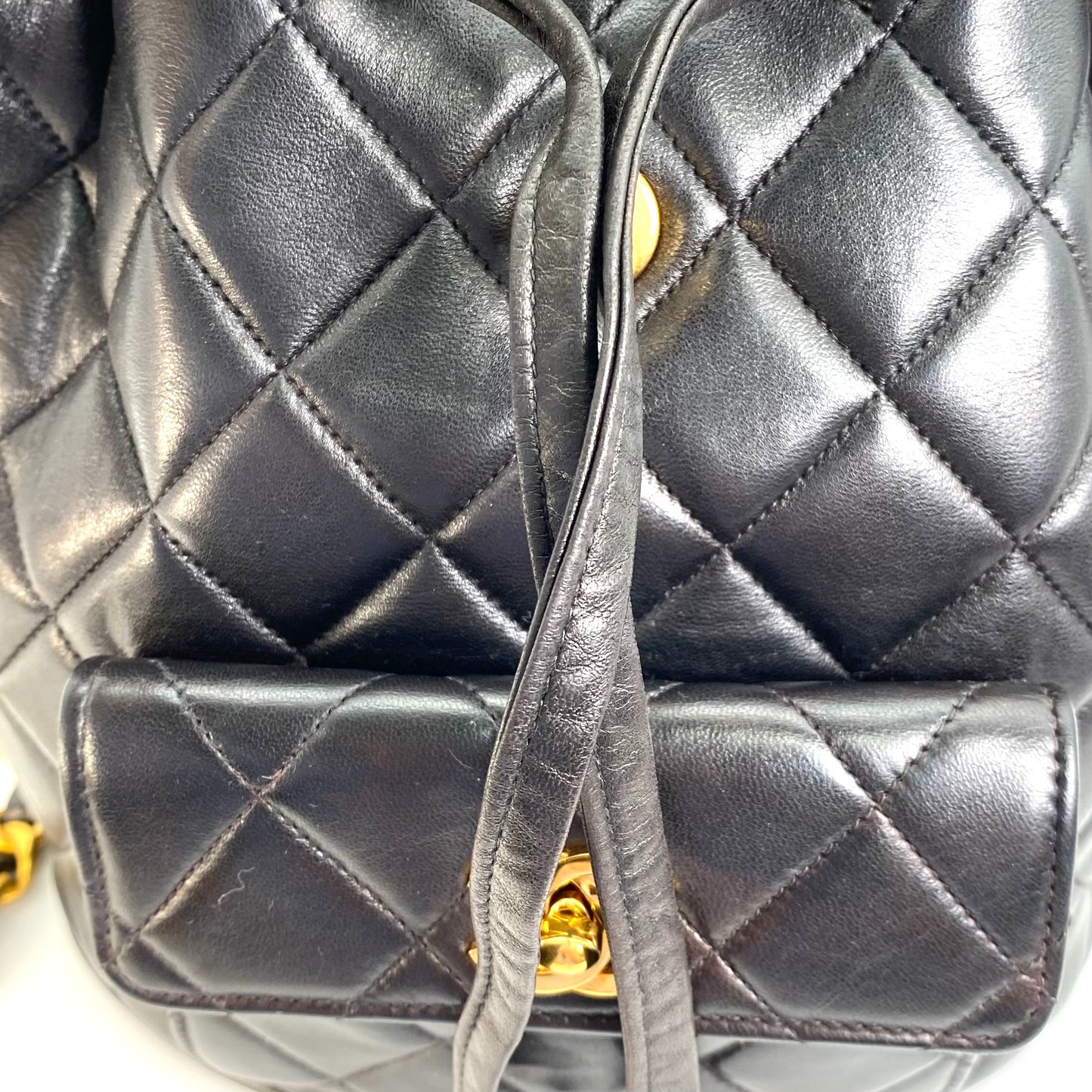 Yeka, 3 Series Black Lambskin Duma Backpack with seal and card