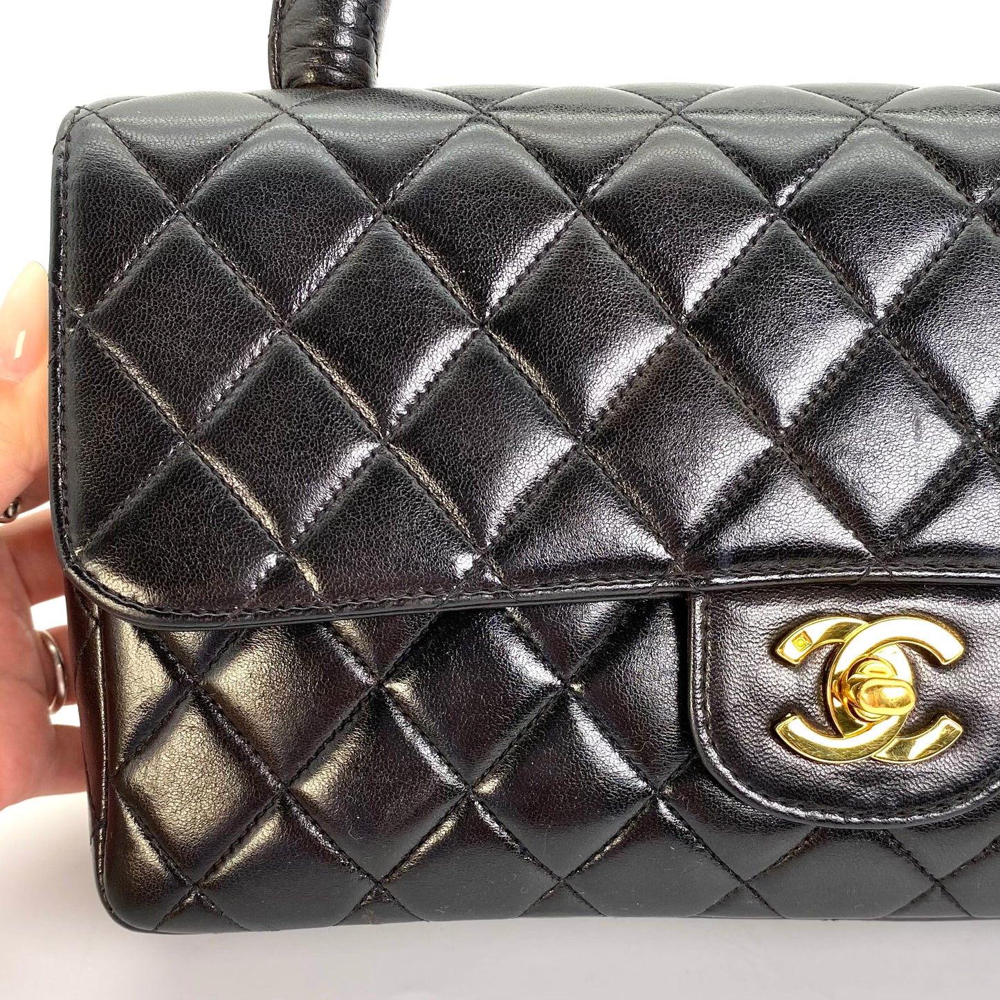 York, 2 Series Pair Bag Mother and Daughter Set Black Lambskin with seal and card