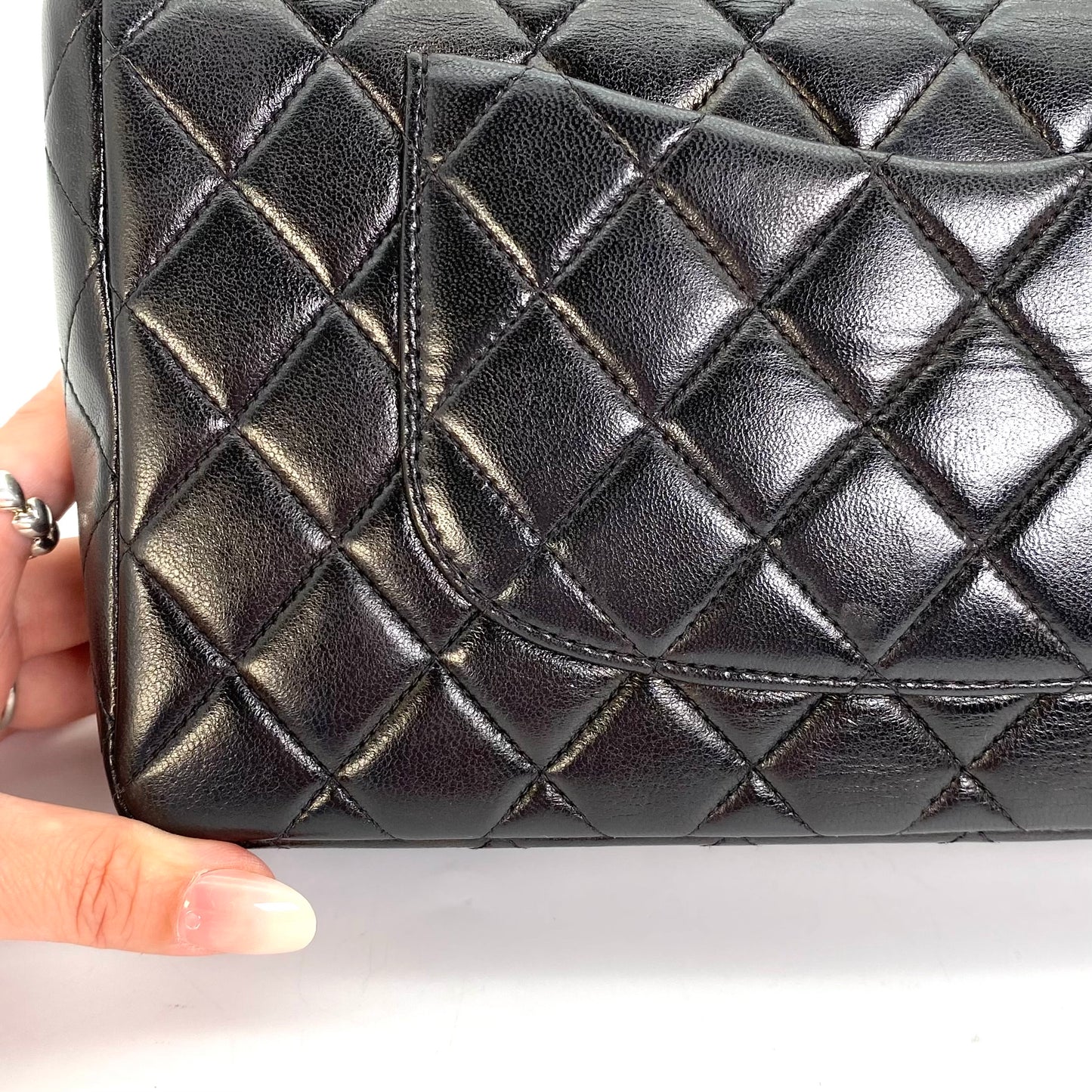 York, 2 Series Pair Bag Mother and Daughter Set Black Lambskin with seal and card