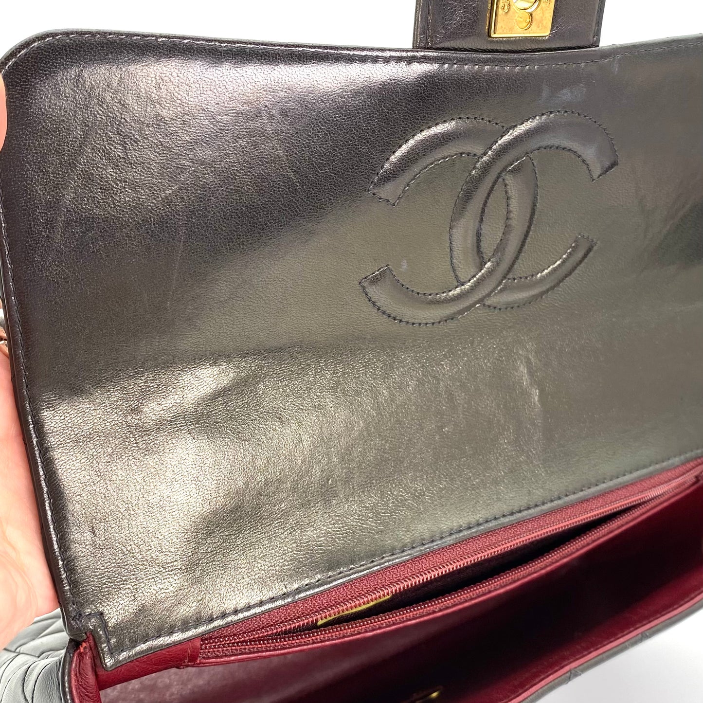York, 2 Series Pair Bag Mother and Daughter Set Black Lambskin with seal and card