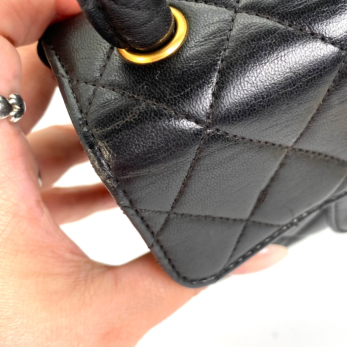 York, 2 Series Pair Bag Mother and Daughter Set Black Lambskin with seal and card